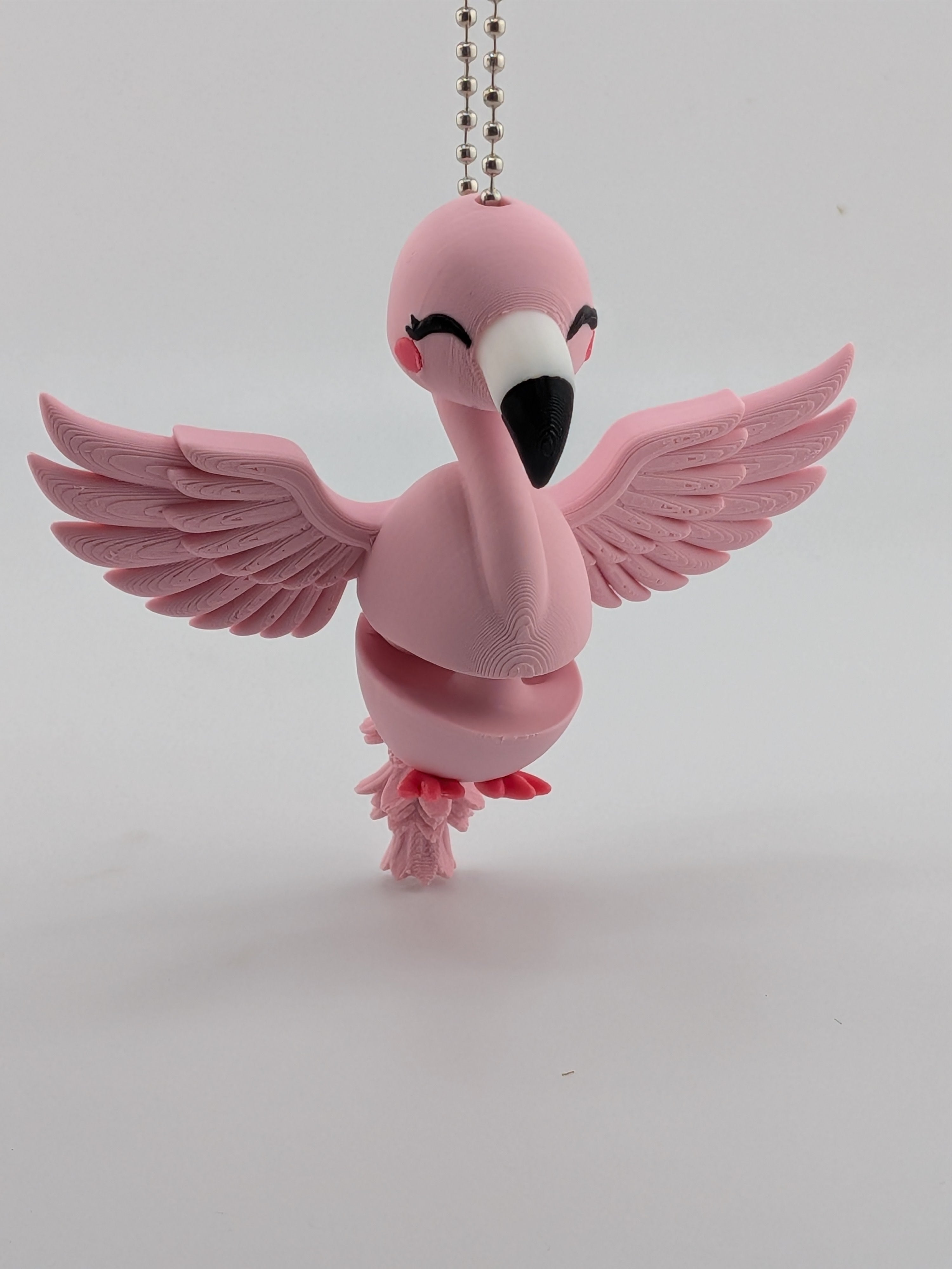 3.25 Inch Articulated Flamingo Keychain Cute Tropical Bird Fidget Buddy
