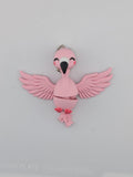 3.25 Inch Articulated Flamingo Keychain Cute Tropical Bird Fidget Buddy