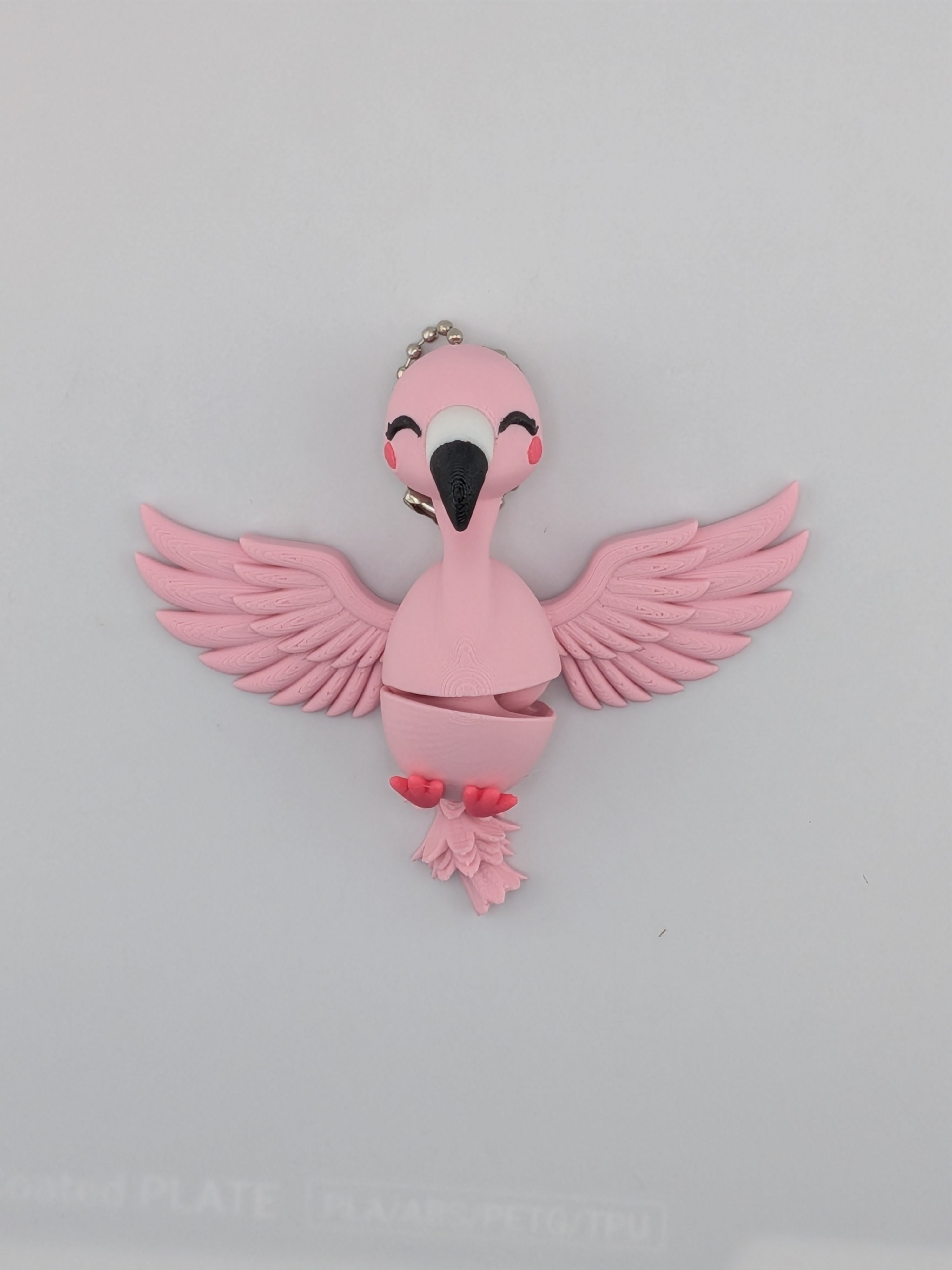 3.25 Inch Articulated Flamingo Keychain Cute Tropical Bird Fidget Buddy