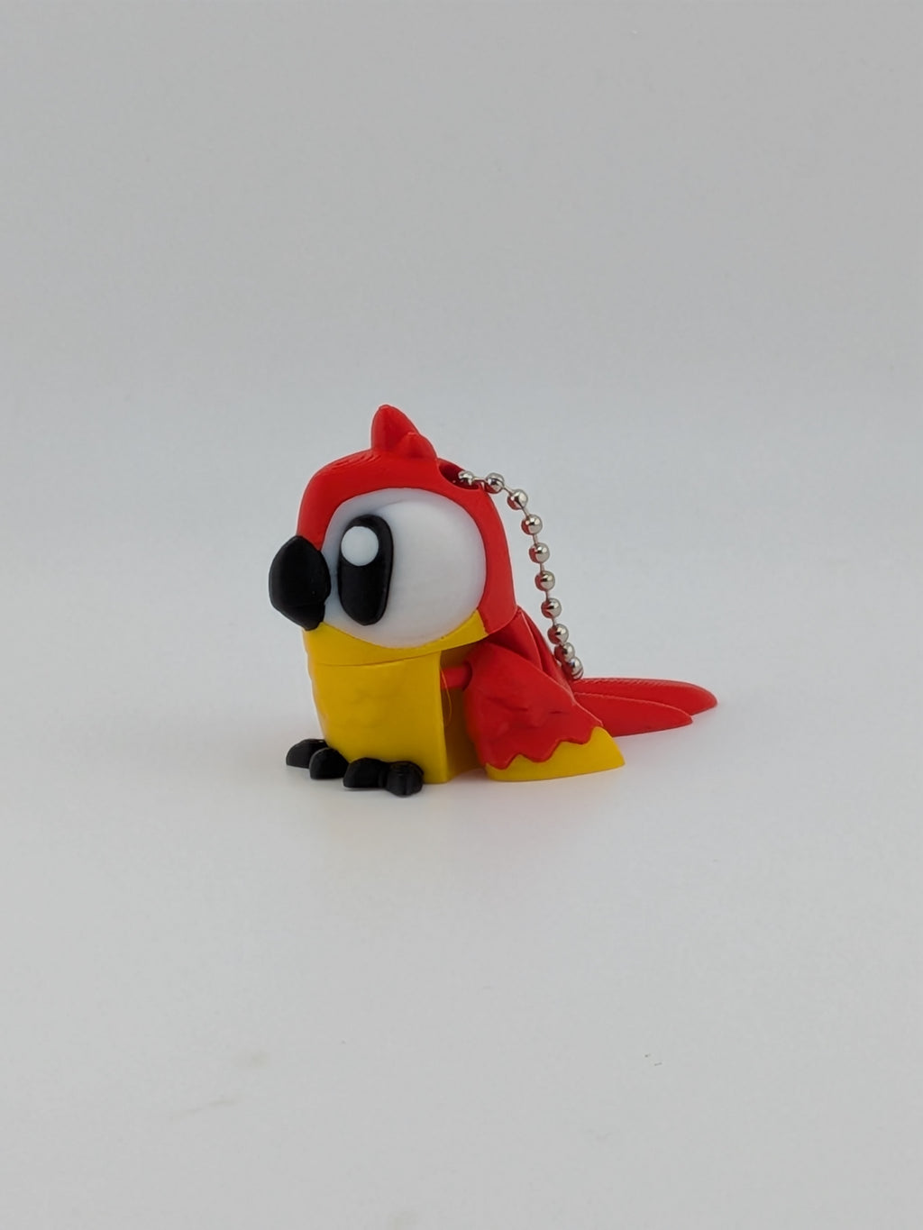 1.75 Inch Macaw Parrot Keychain Articulated Cute Tropical Bird Fidget Buddy