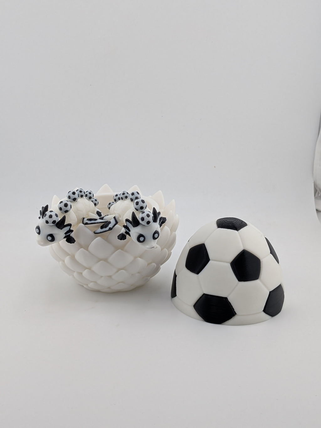 Soccer Dragon Egg Set 3D Printed Articulated Flexi Sports Mascot 2 Dragon Bundle