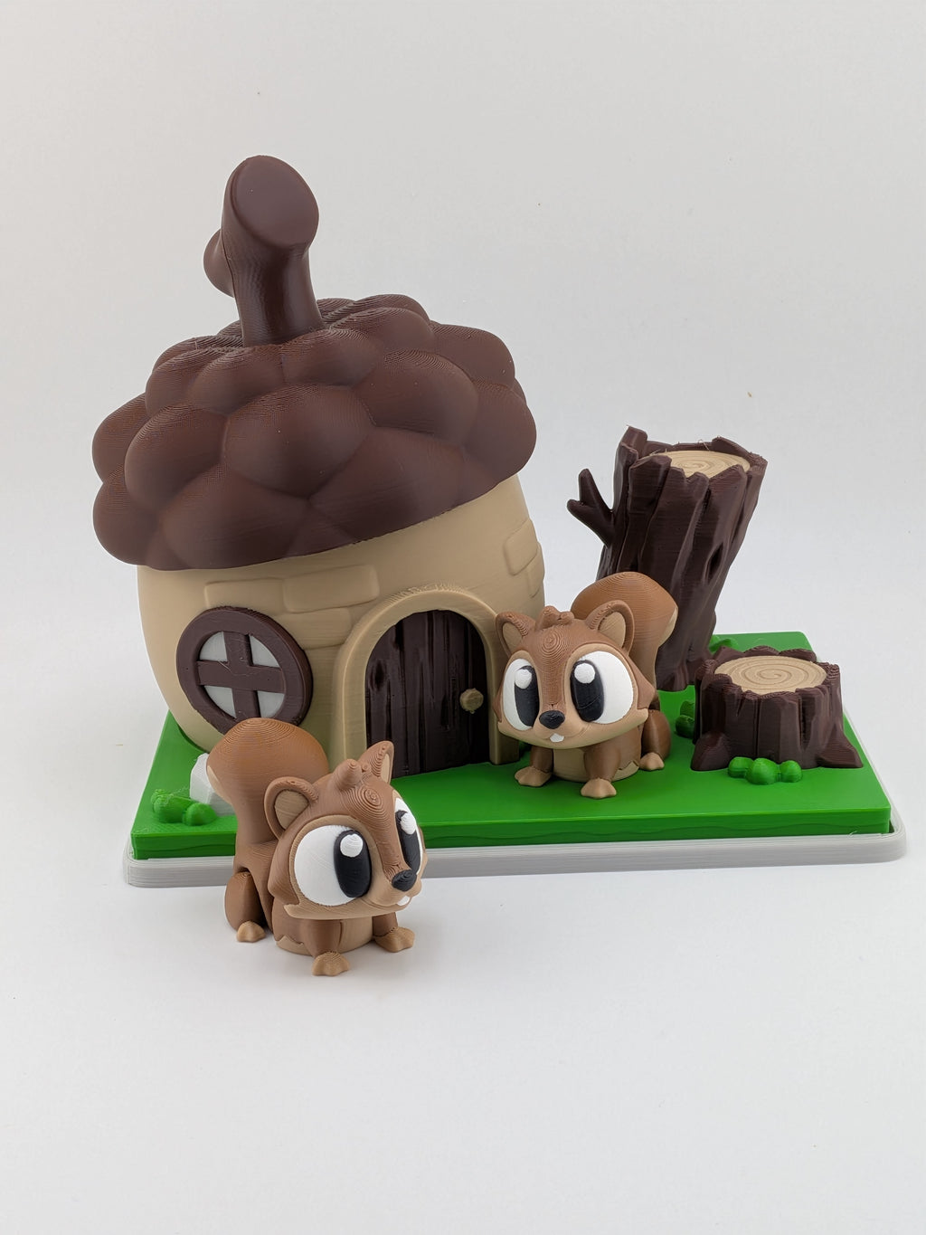 🐿️🏠 Spring Acorn Squirrel Habitat! 🌿 5-Piece Woodland Playset & Desk Decor ✨🌰