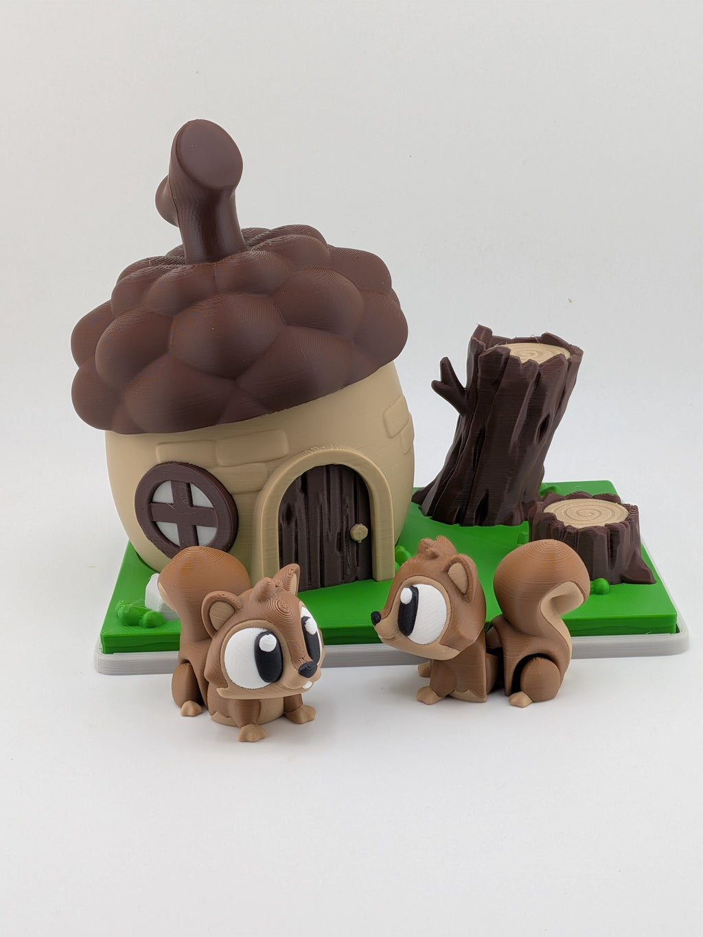 🐿️🏠 Spring Acorn Squirrel Habitat! 🌿 5-Piece Woodland Playset & Desk Decor ✨🌰