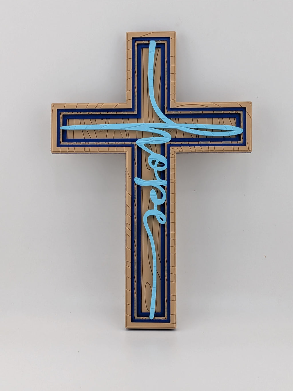 8 Inch Waymakr Hope Christian Cross Wood Grain Wall Decor Magnet
