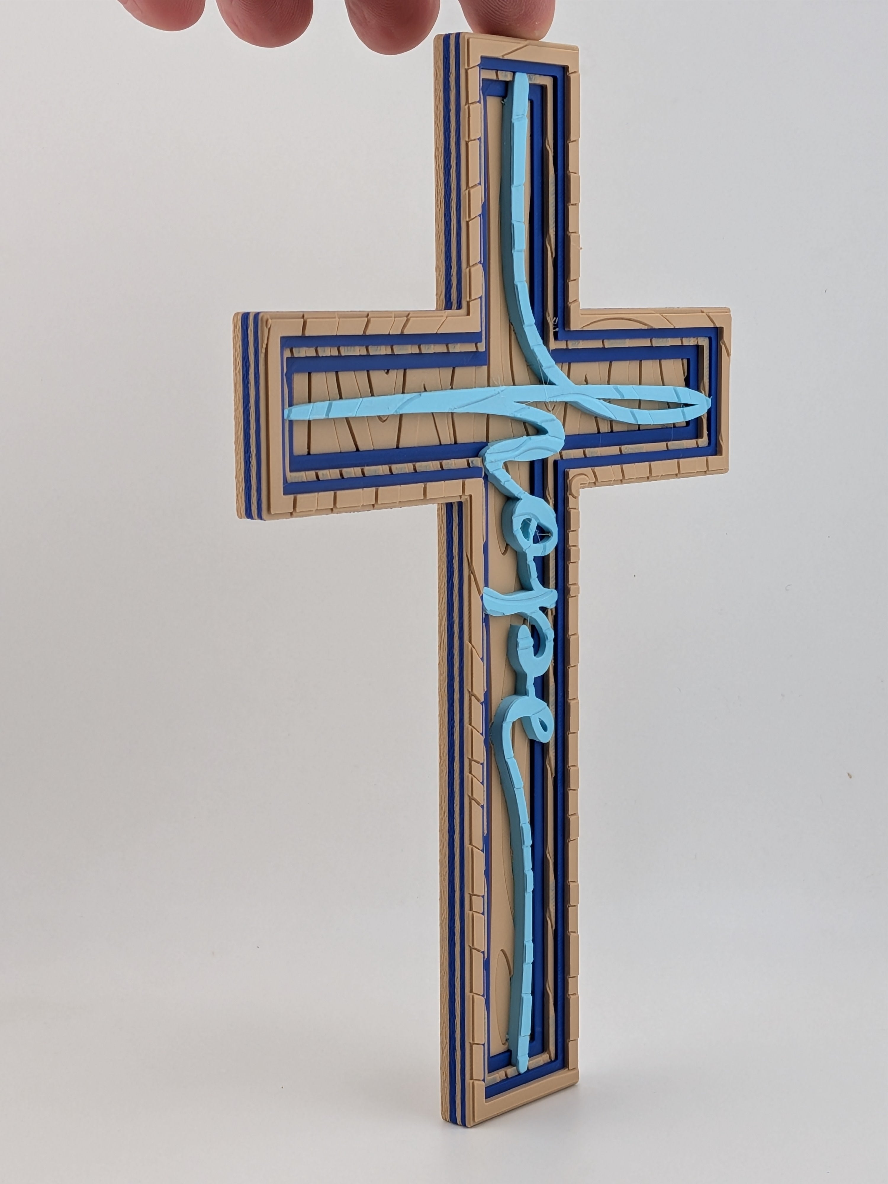 8 Inch Waymakr Hope Christian Cross Wood Grain Wall Decor Magnet