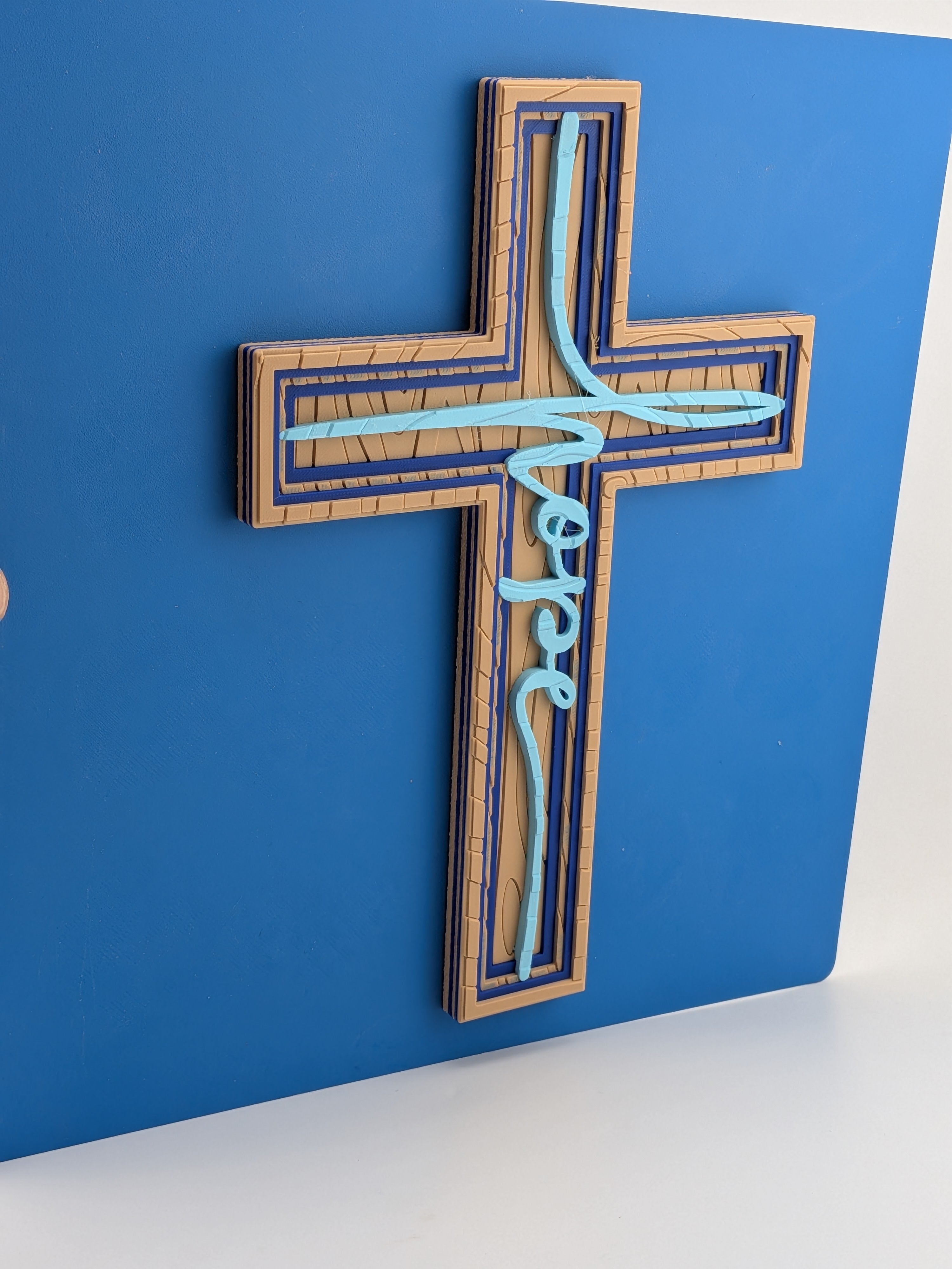8 Inch Waymakr Hope Christian Cross Wood Grain Wall Decor Magnet