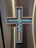8 Inch Waymakr Hope Christian Cross Wood Grain Wall Decor Magnet