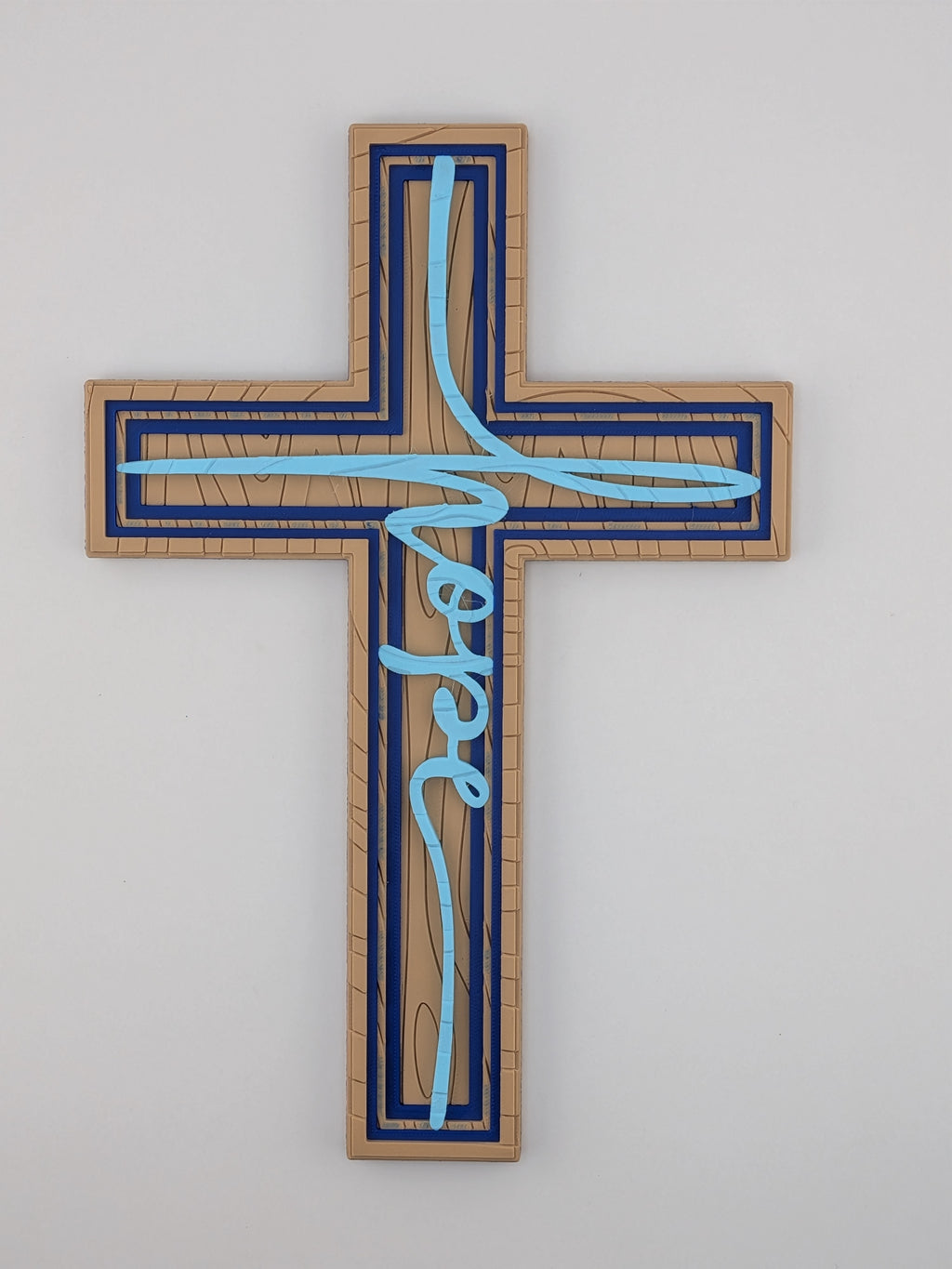 8 Inch Waymakr Hope Christian Cross Wood Grain Wall Decor Magnet