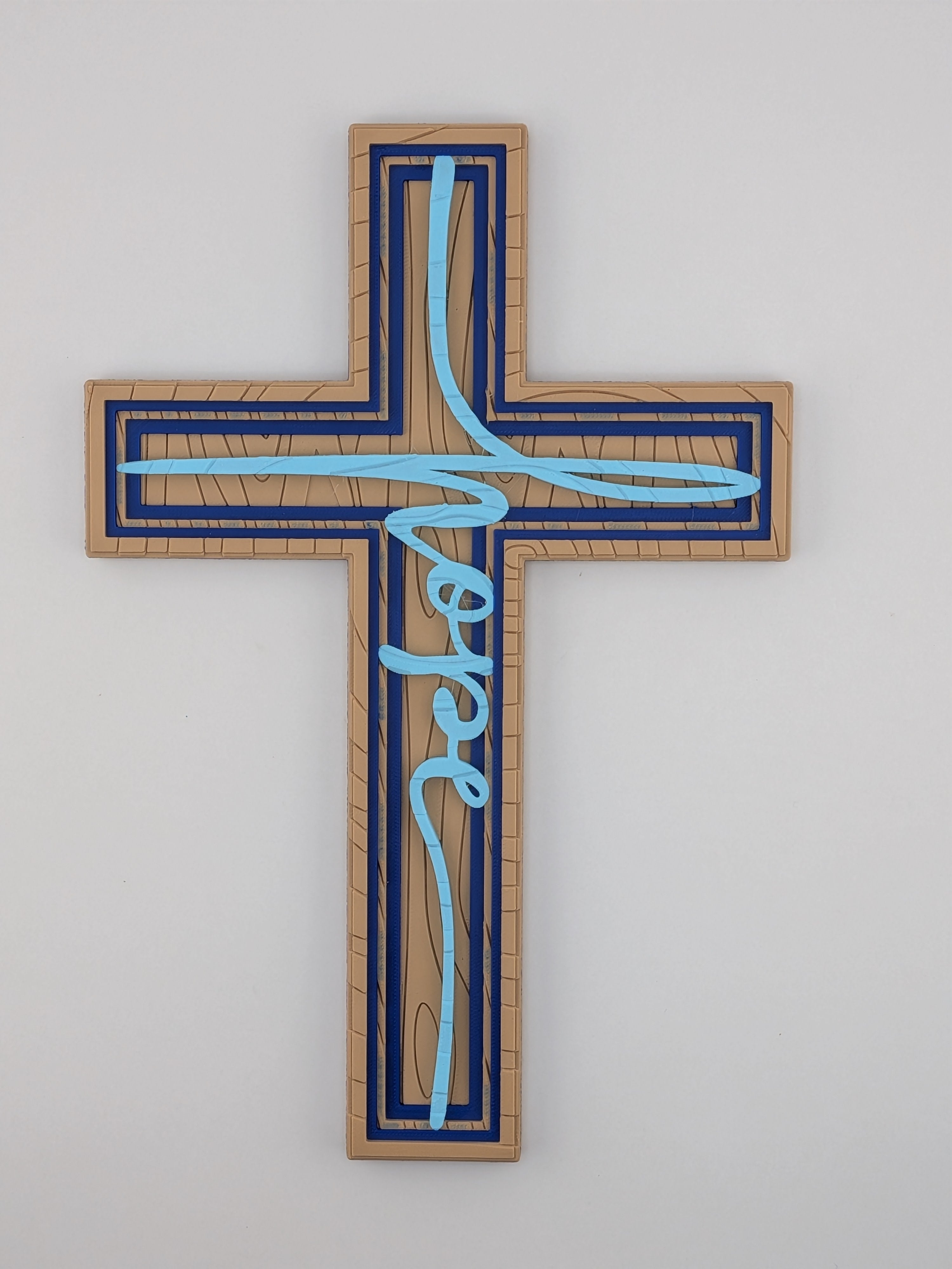 8 Inch Waymakr Hope Christian Cross Wood Grain Wall Decor Magnet