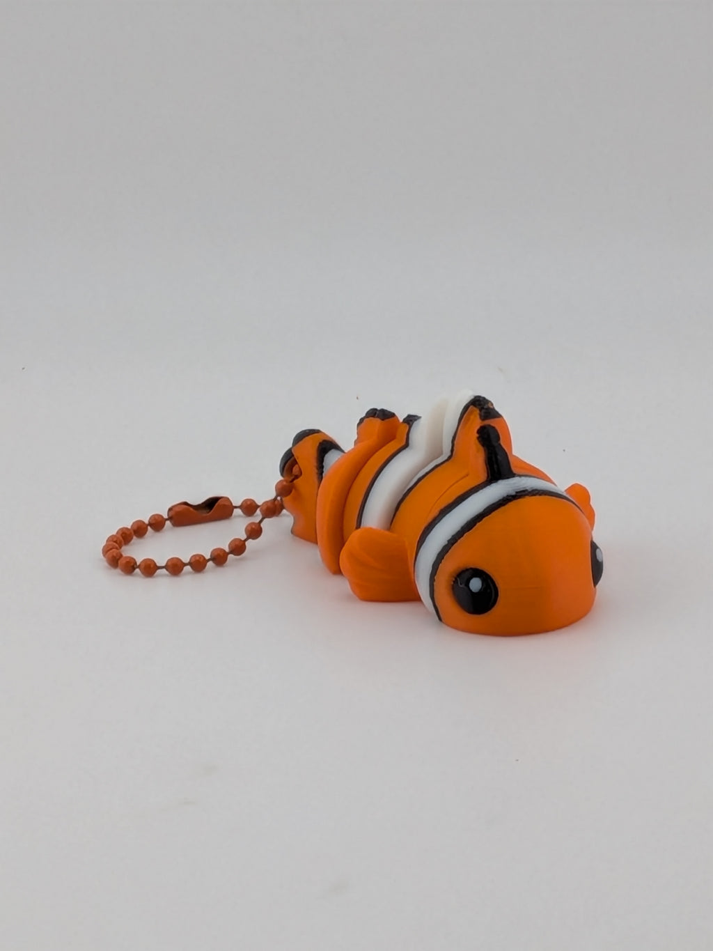 2.25 Inch Clownfish Articulated Flexi Keychain Cute Ocean Fidget Buddy