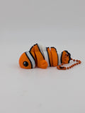 2.25 Inch Clownfish Articulated Flexi Keychain Cute Ocean Fidget Buddy