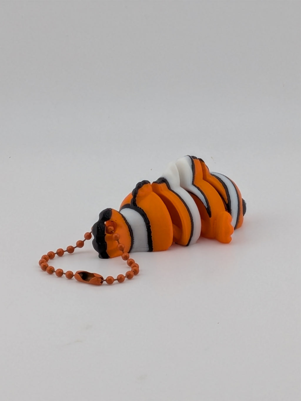 2.25 Inch Clownfish Articulated Flexi Keychain Cute Ocean Fidget Buddy