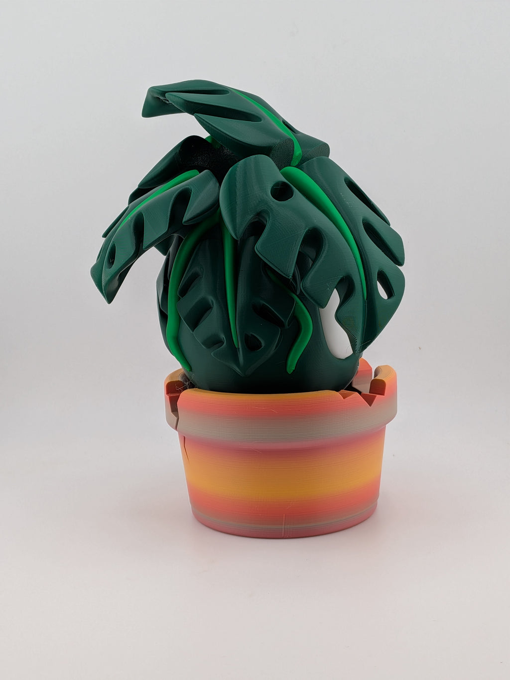 7 Inch Monstera Plant Buddy 3D Printed Cute Character Figure with Removable Pot