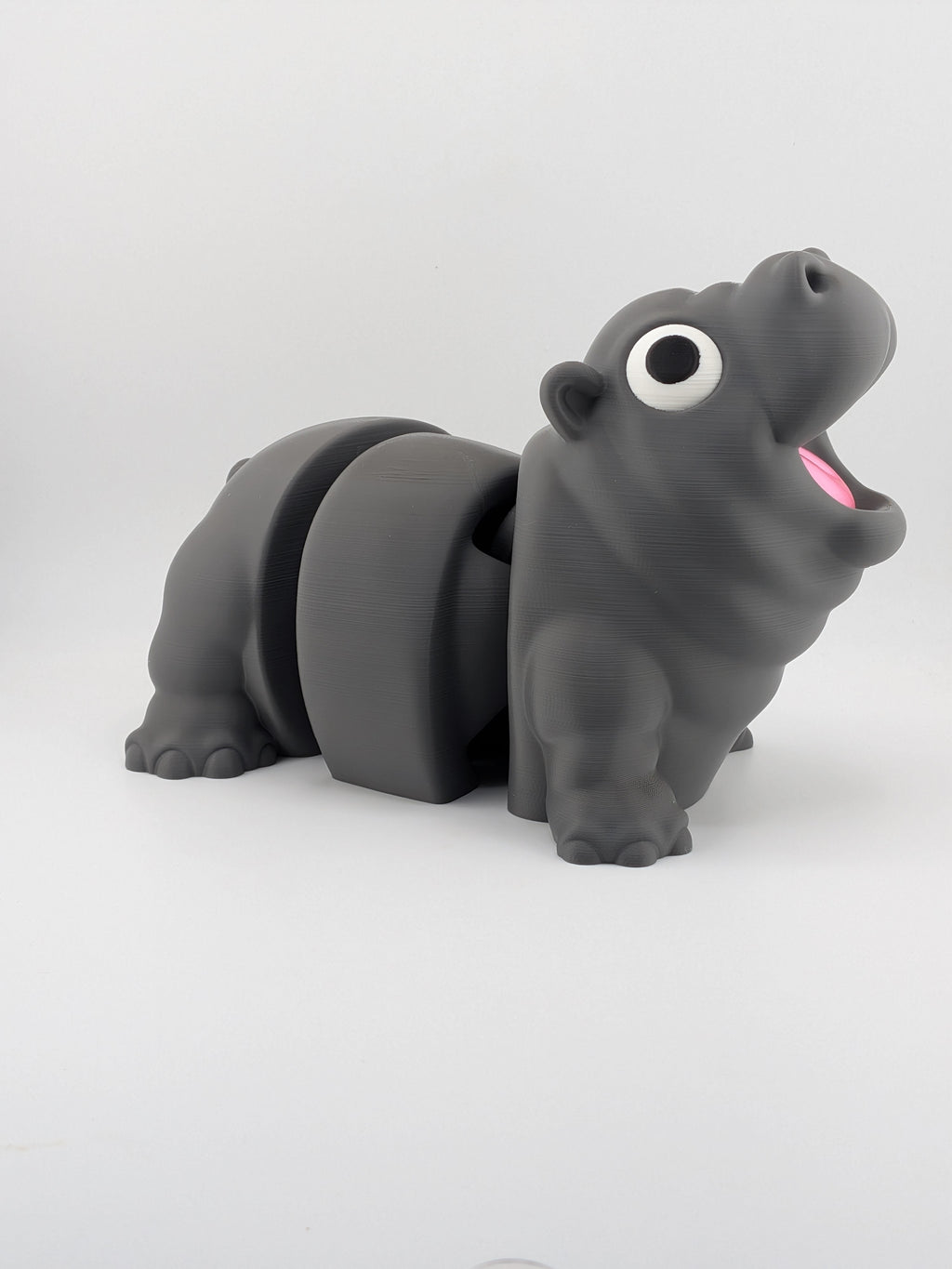 7.5 Inch Expressive Hippo Articulated Flexi Desk Pet Hungry Hippopotamus