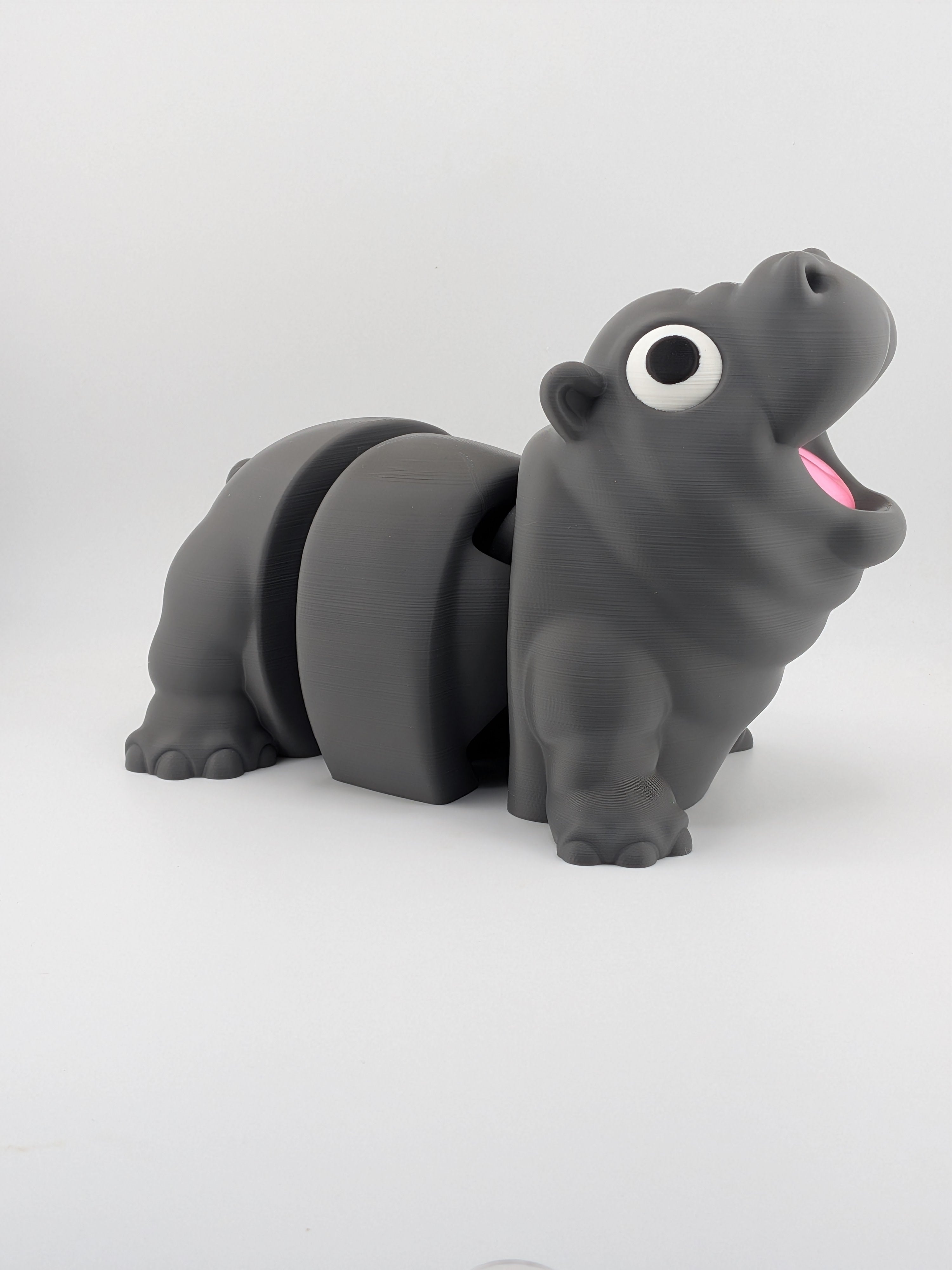 7.5 Inch Expressive Hippo Articulated Flexi Desk Pet Hungry Hippopotamus