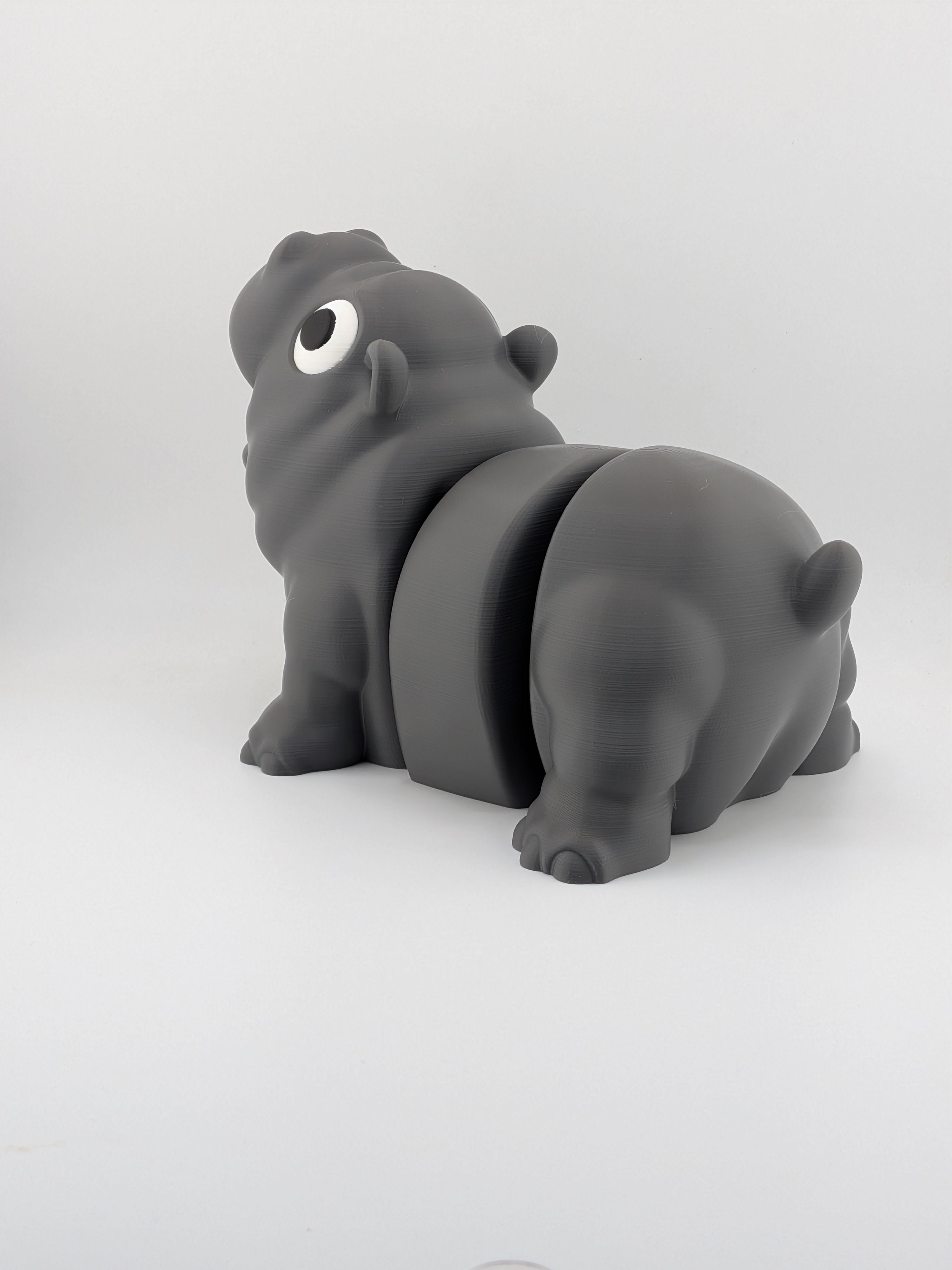 7.5 Inch Expressive Hippo Articulated Flexi Desk Pet Hungry Hippopotamus