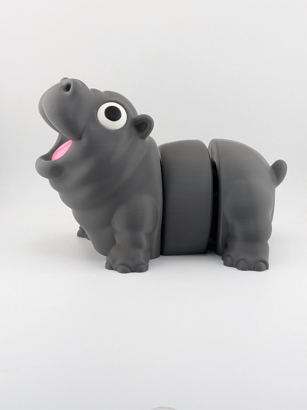 7.5 Inch Expressive Hippo Articulated Flexi Desk Pet Hungry Hippopotamus