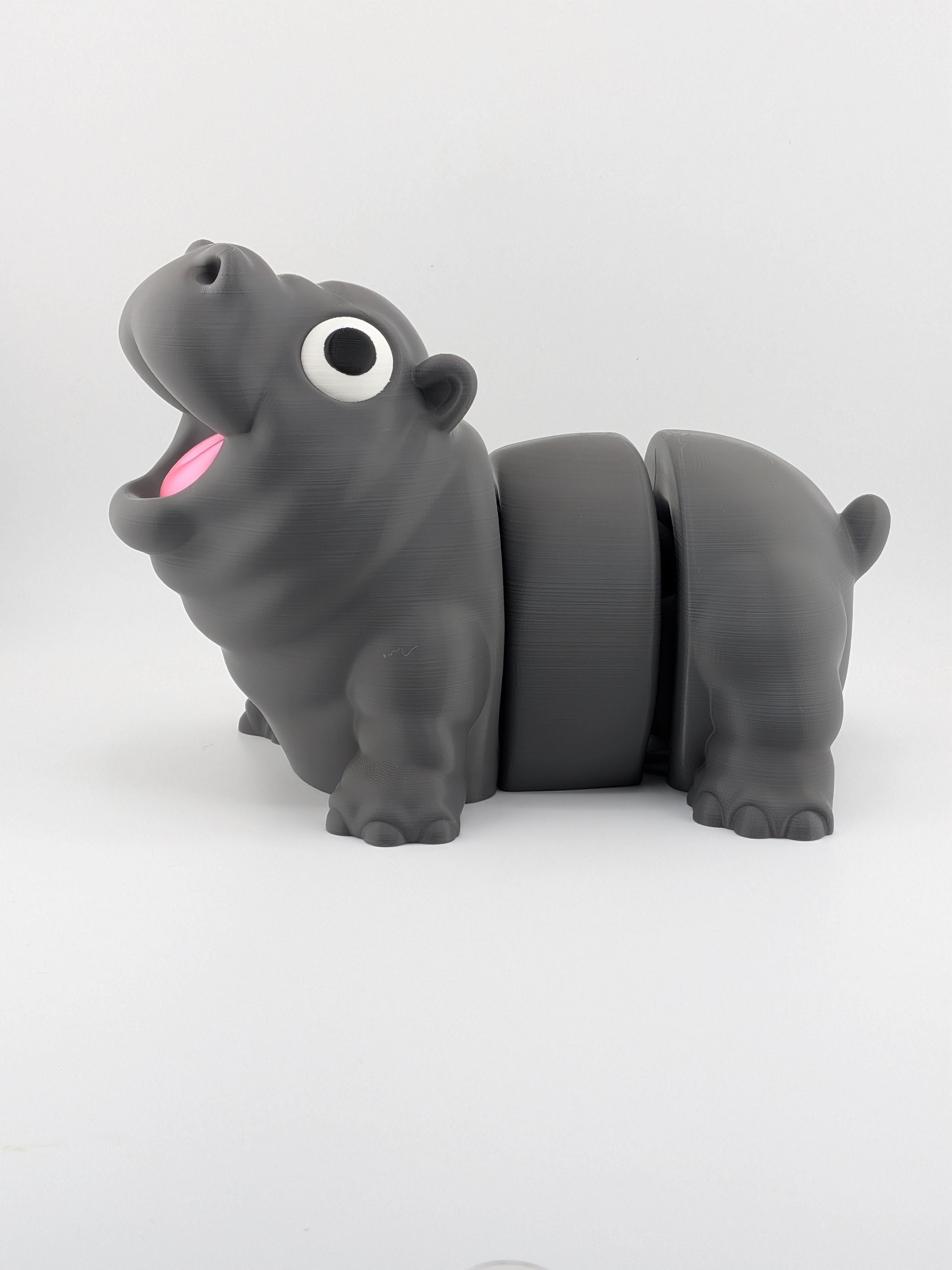 7.5 Inch Expressive Hippo Articulated Flexi Desk Pet Hungry Hippopotamus
