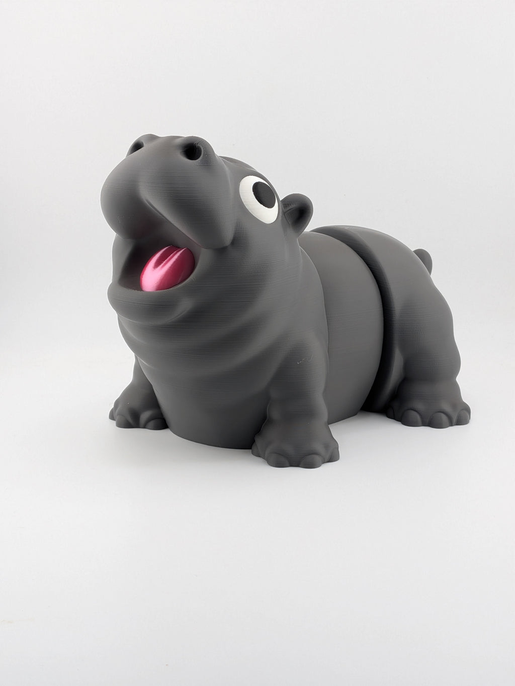 7.5 Inch Expressive Hippo Articulated Flexi Desk Pet Hungry Hippopotamus