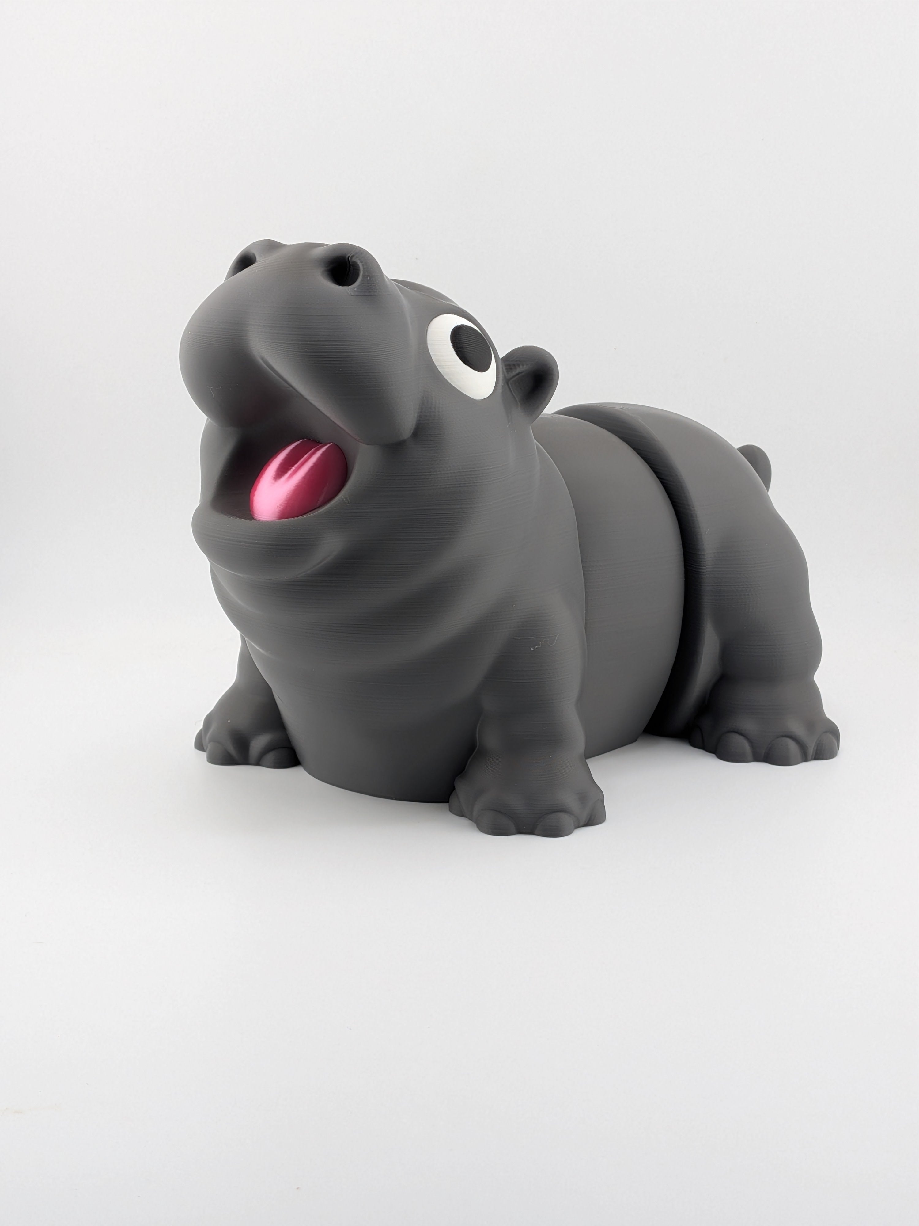 7.5 Inch Expressive Hippo Articulated Flexi Desk Pet Hungry Hippopotamus