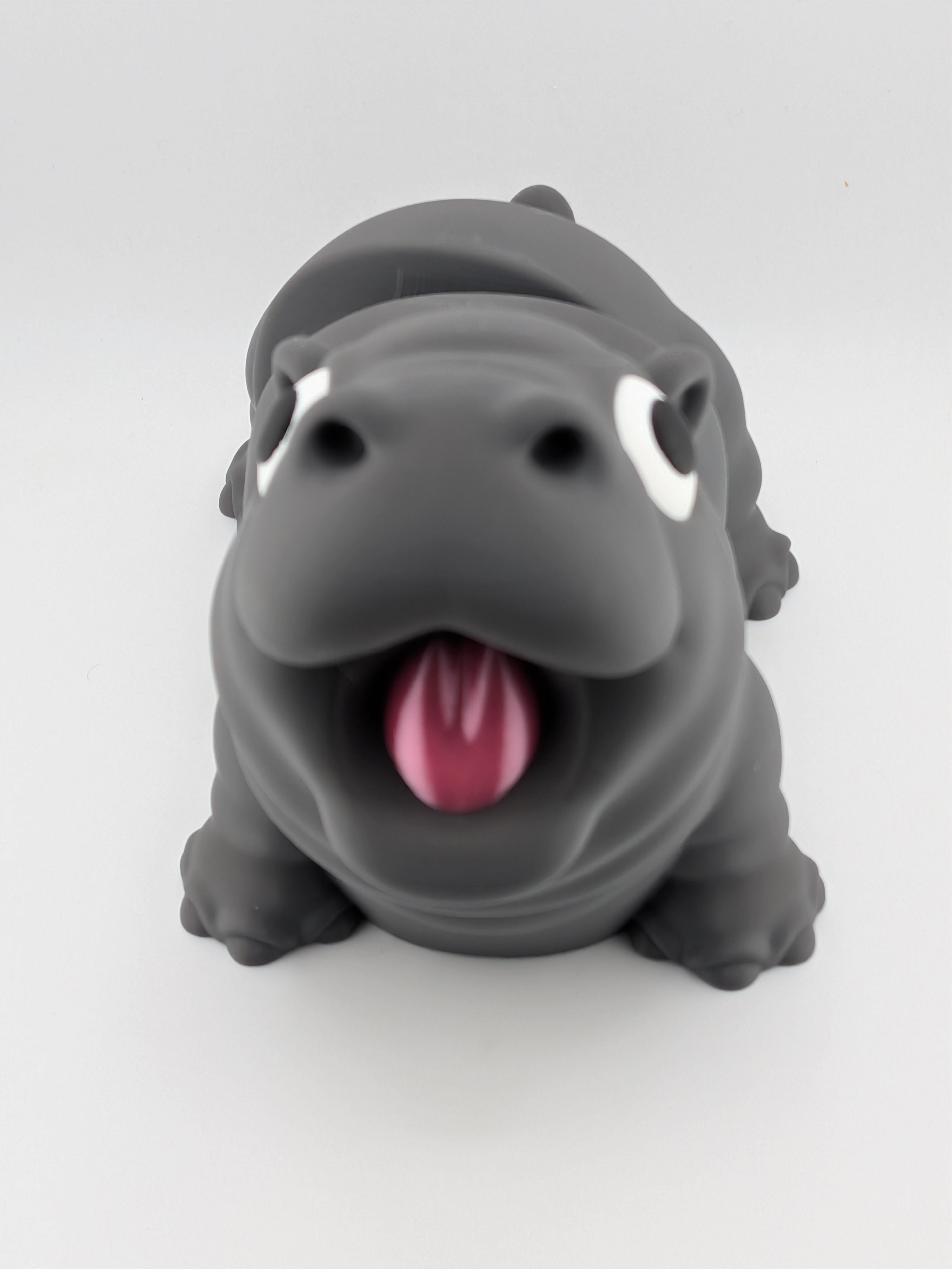 7.5 Inch Expressive Hippo Articulated Flexi Desk Pet Hungry Hippopotamus
