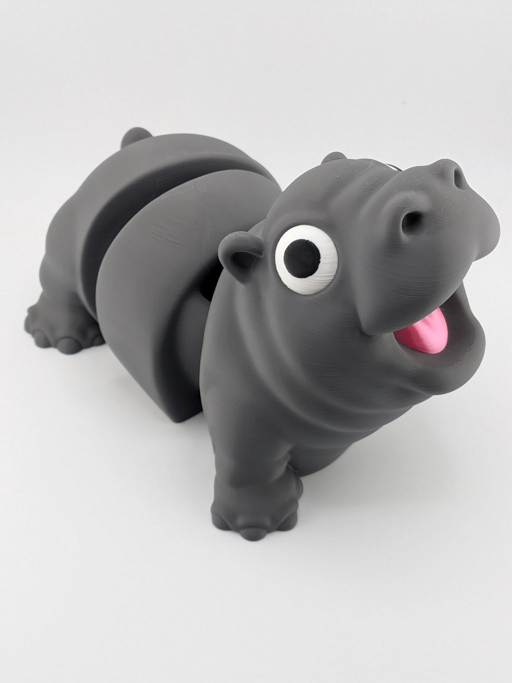 7.5 Inch Expressive Hippo Articulated Flexi Desk Pet Hungry Hippopotamus