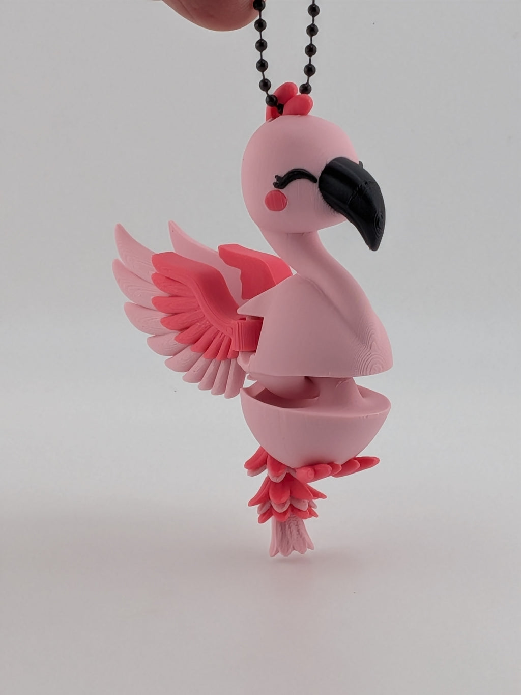 Flamingo Articulated Flexi Keychain Cute Moving Wings Fidget Buddy