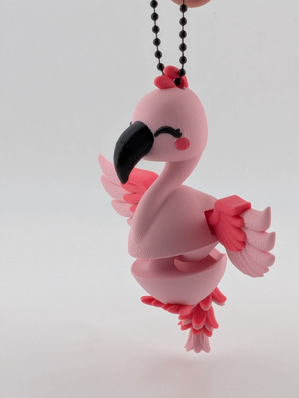 Flamingo Articulated Flexi Keychain Cute Moving Wings Fidget Buddy