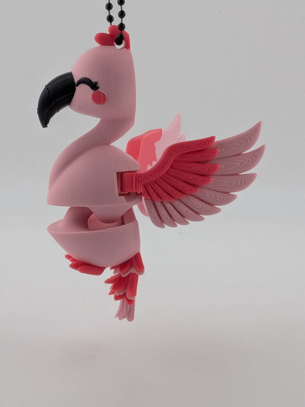 Flamingo Articulated Flexi Keychain Cute Moving Wings Fidget Buddy