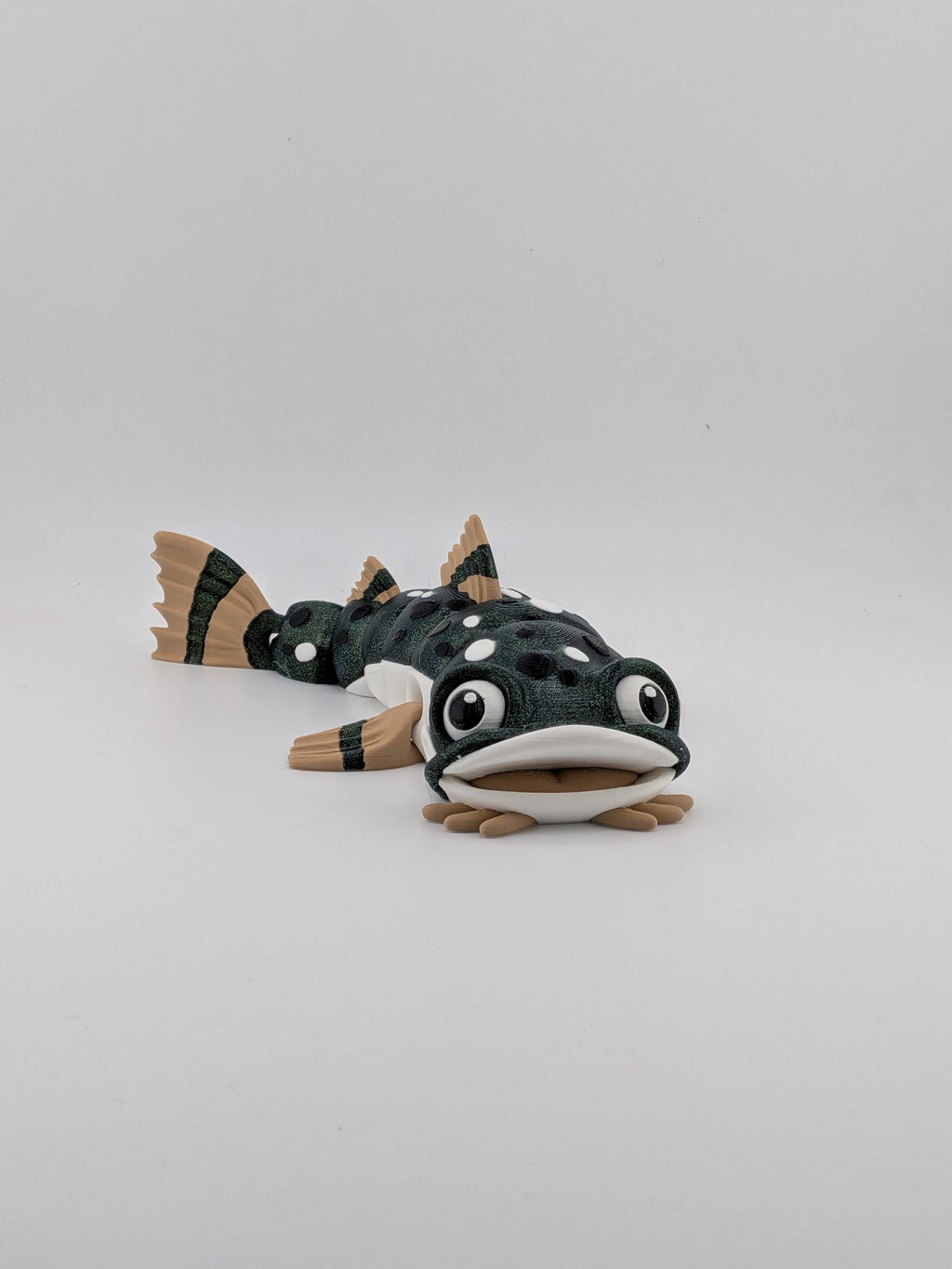 7 Inch Articulated Catfish Toy Flexi Sparkle Green Multi Color Fish Fidget