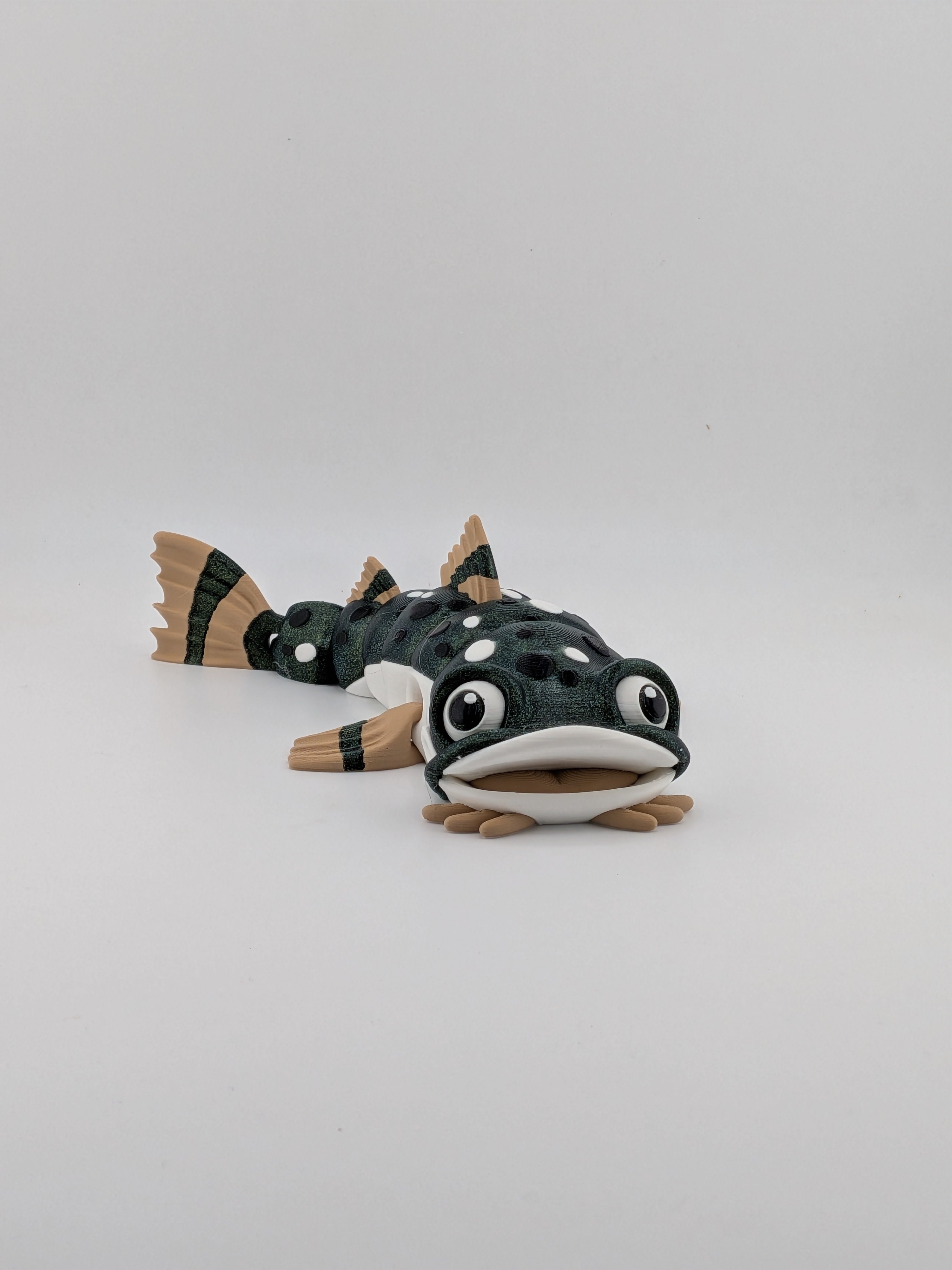 7 Inch Articulated Catfish Toy Flexi Sparkle Green Multi Color Fish Fidget