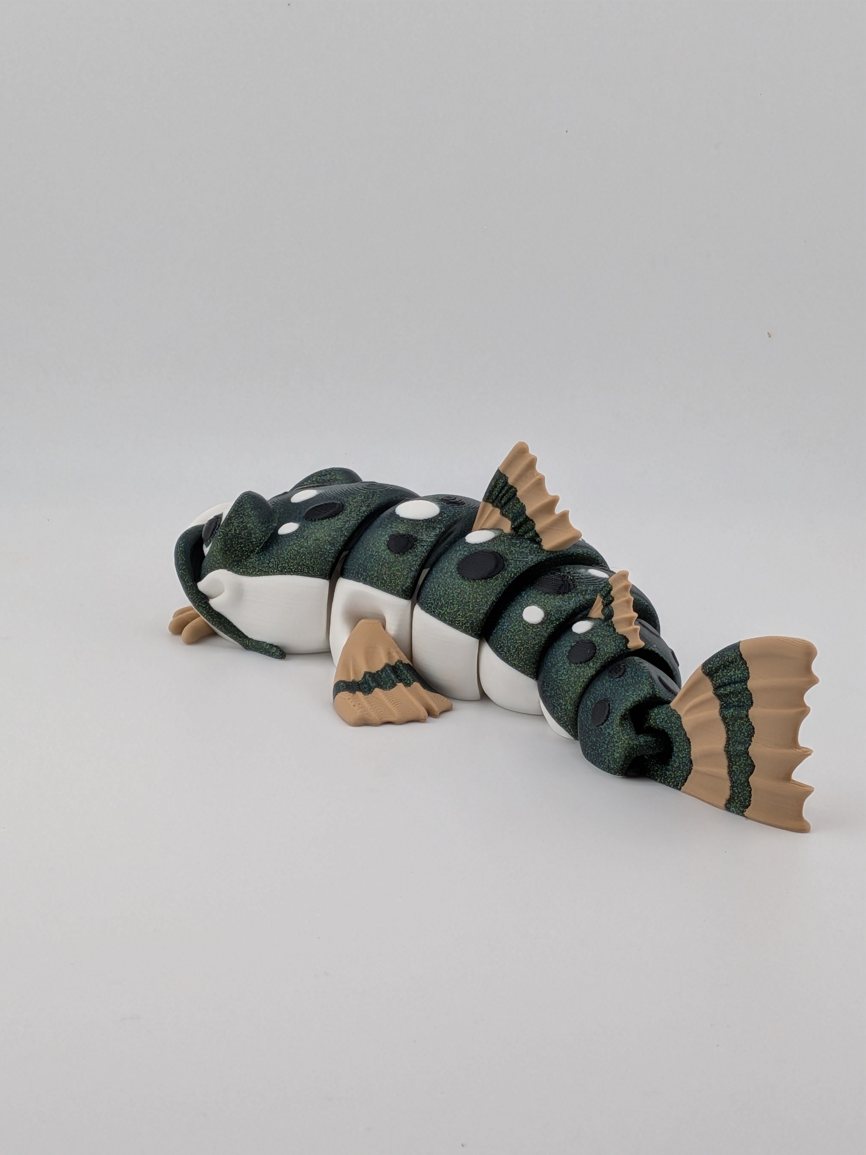 7 Inch Articulated Catfish Toy Flexi Sparkle Green Multi Color Fish Fidget