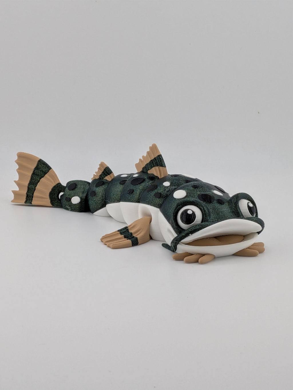 7 Inch Articulated Catfish Toy Flexi Sparkle Green Multi Color Fish Fidget