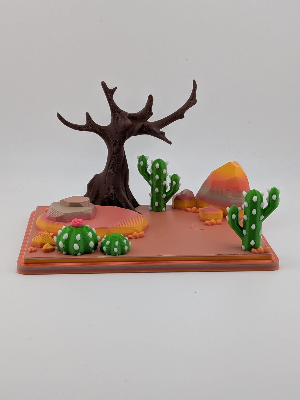 Fennec Fox Desert Diorama Display Set with 2 Articulated Flexi Foxes