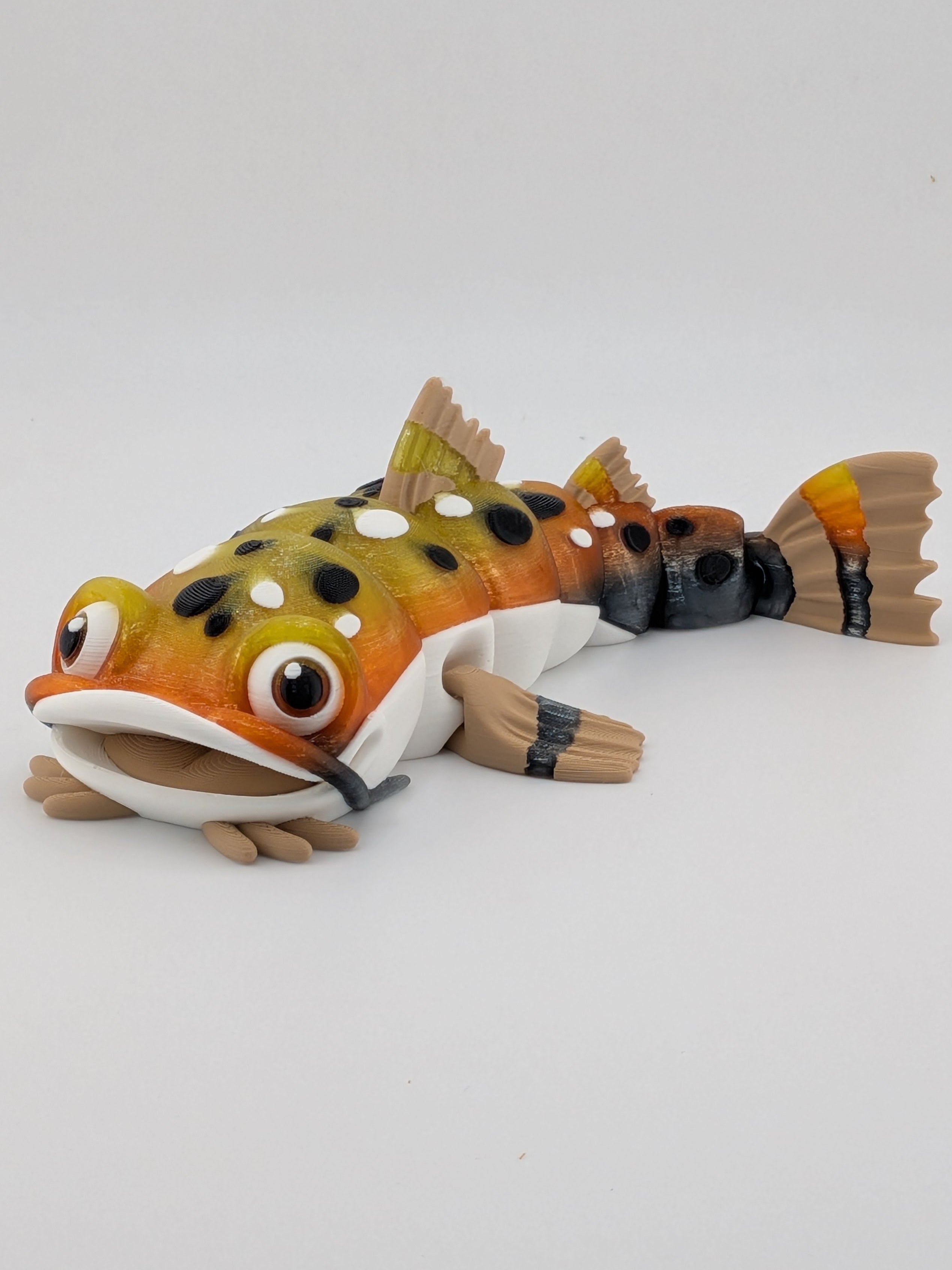 7 Inch Articulated Catfish Toy Flexi Sparkle Green Multi Color Fish Fidget