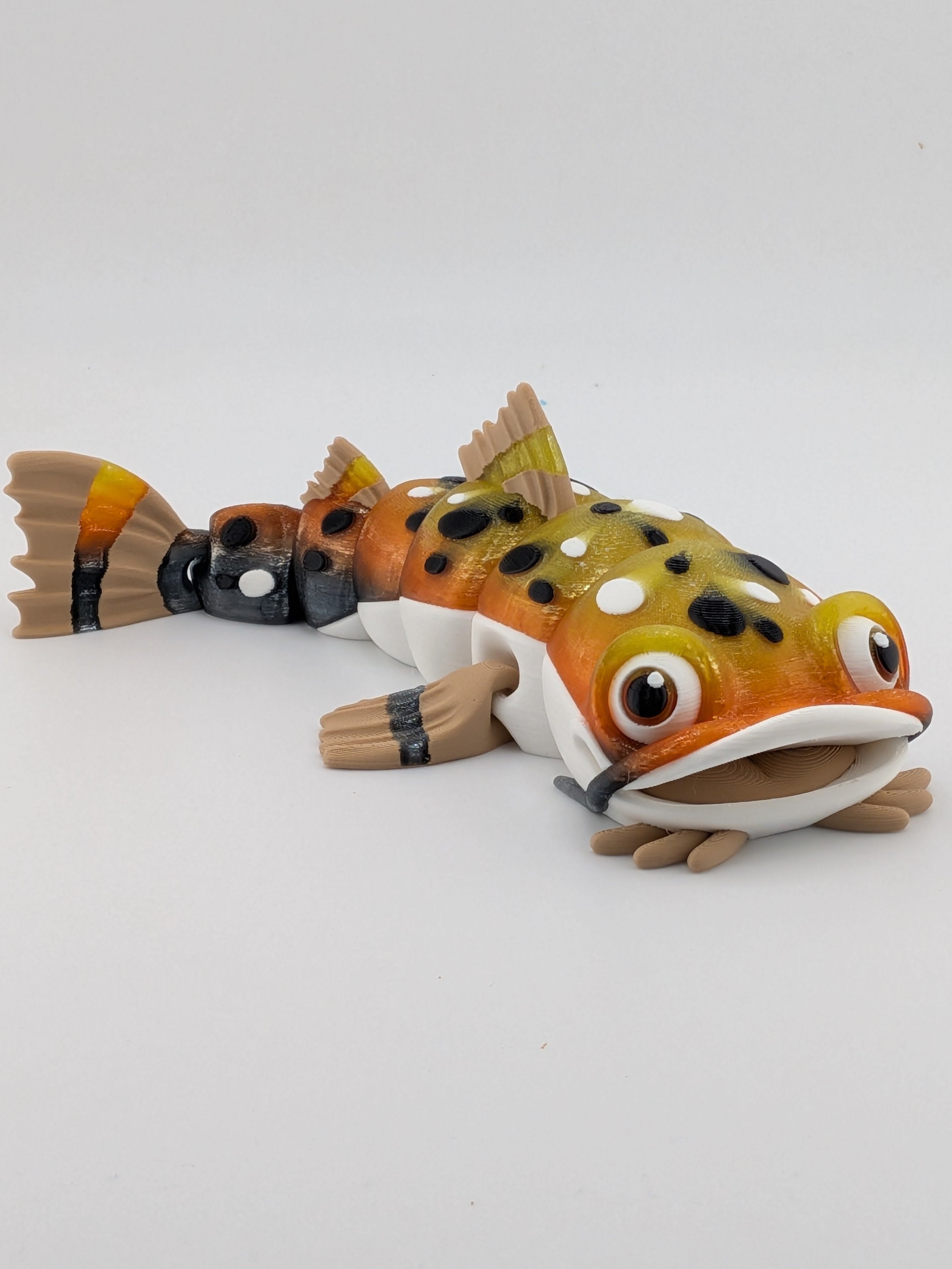 7 Inch Articulated Catfish Toy Flexi Sparkle Green Multi Color Fish Fidget