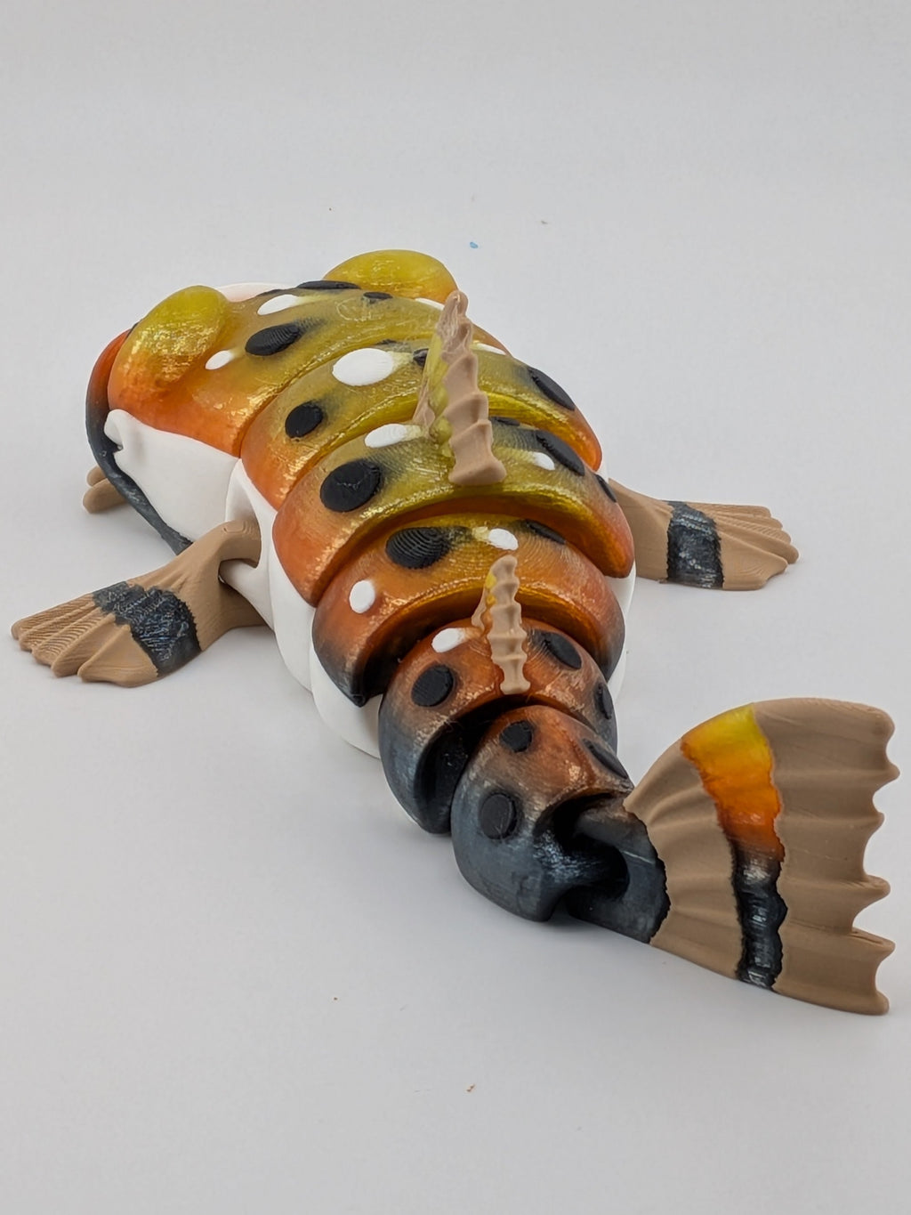 7 Inch Articulated Catfish Toy Flexi Sparkle Green Multi Color Fish Fidget