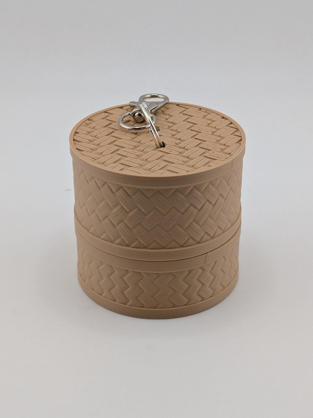 Articulated Dumpling Fidget Toy with Steamer Basket Keychain Flexi Bao Bun Clip