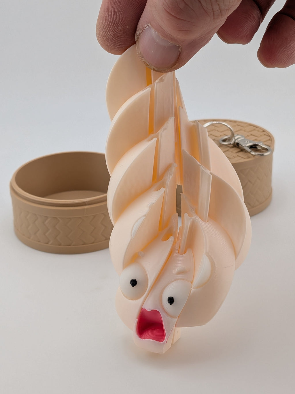 Articulated Dumpling Fidget Toy with Steamer Basket Keychain Flexi Bao Bun Clip