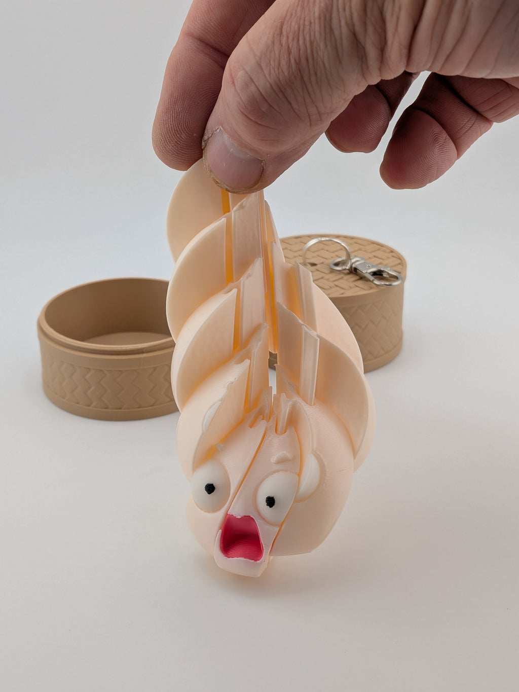 Articulated Dumpling Fidget Toy with Steamer Basket Keychain Flexi Bao Bun Clip