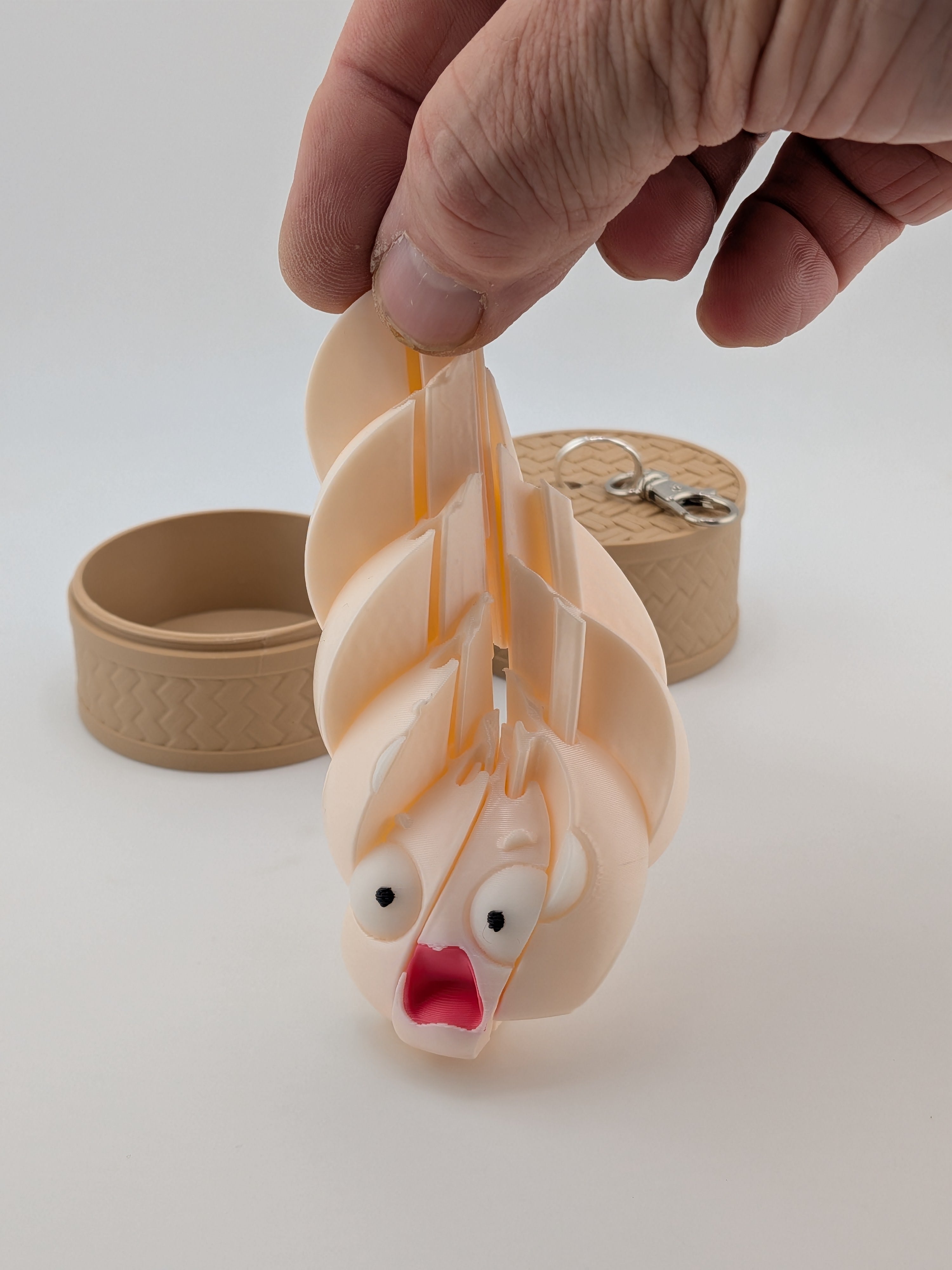 Articulated Dumpling Fidget Toy with Steamer Basket Keychain Flexi Bao Bun Clip