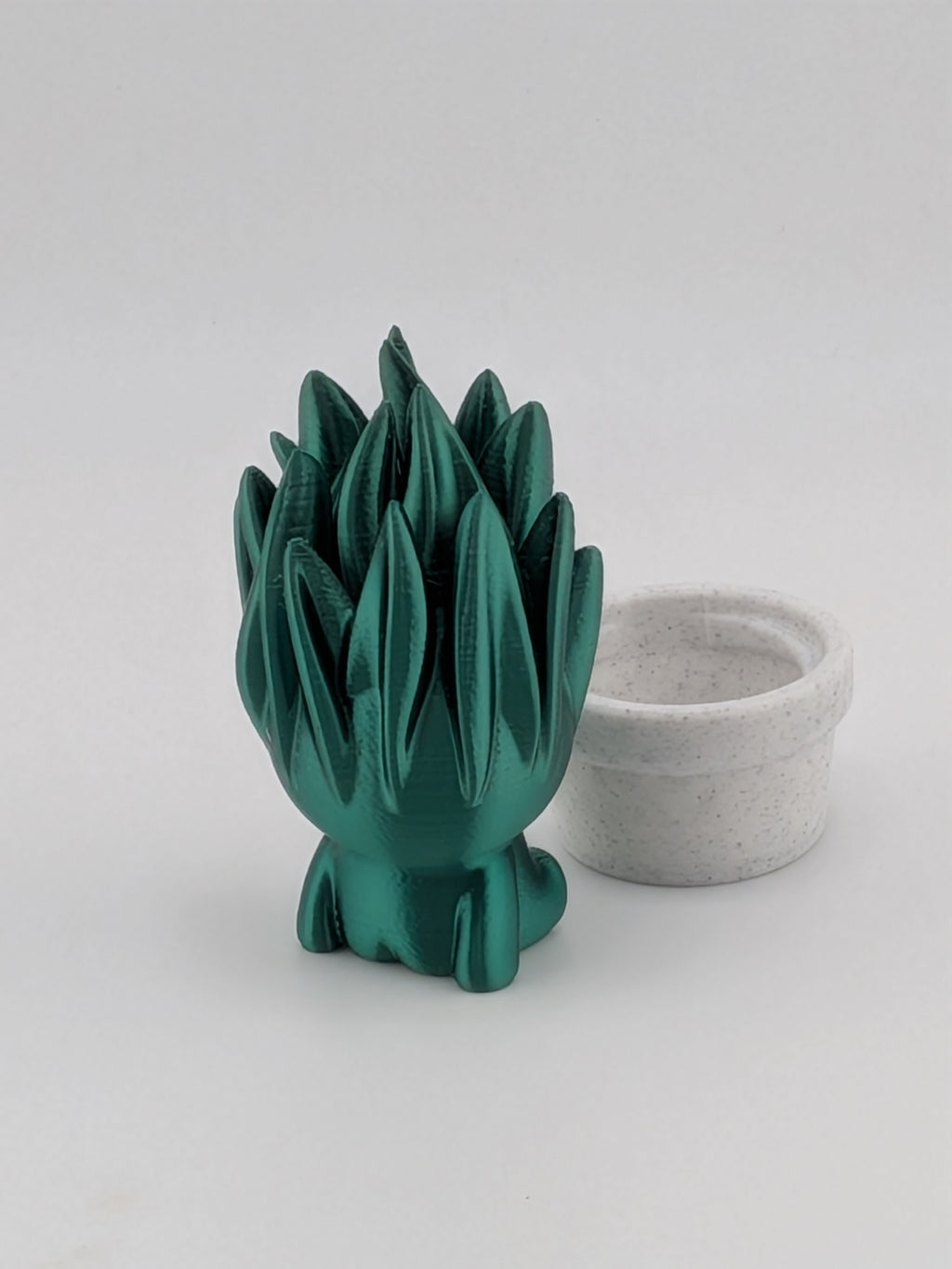 🐍🌿 Snake Plant Blob! 🪴 3" Articulated Spiky Leaf Fidget & Planter Set ✨💚