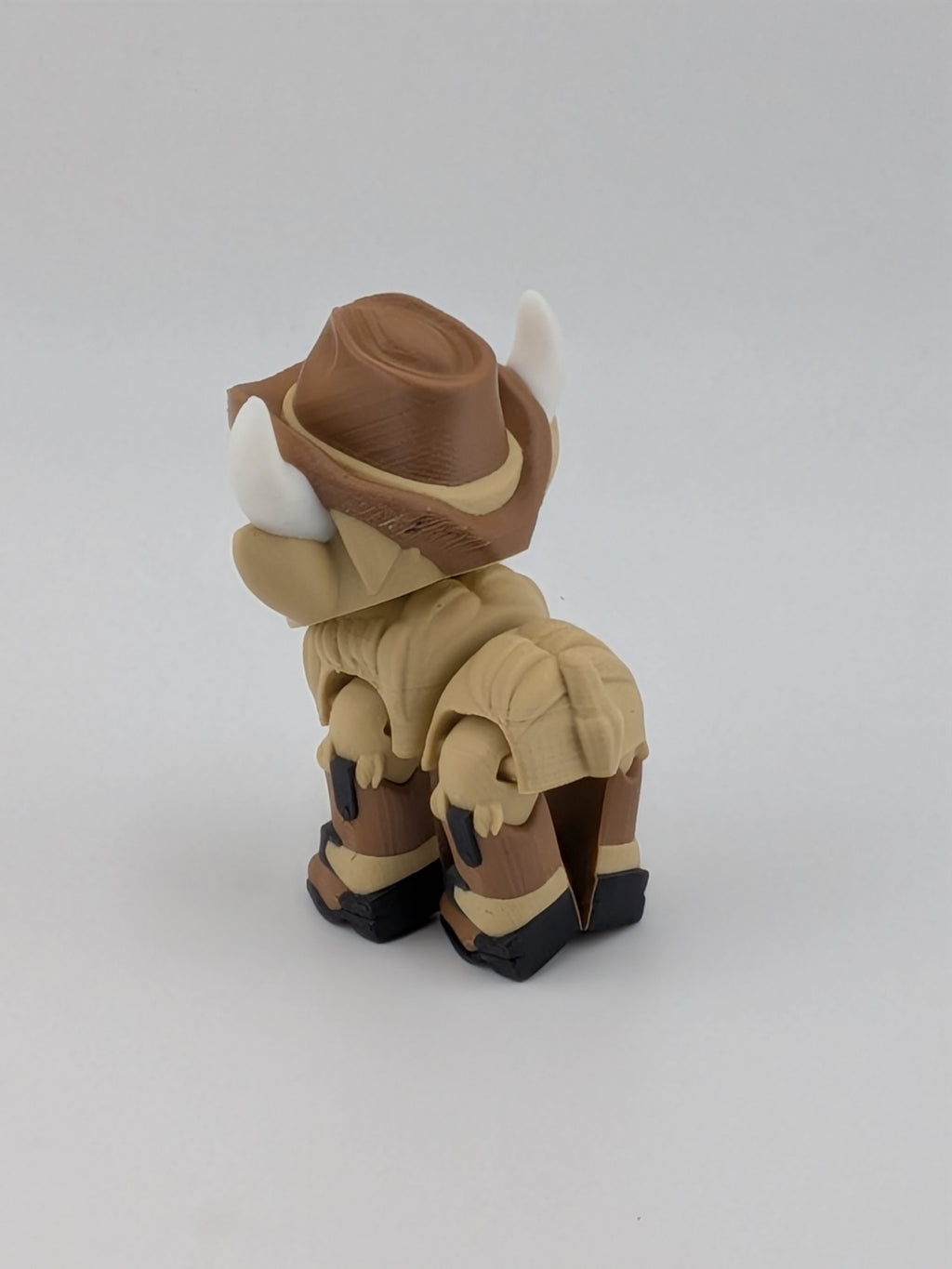 2.25" Articulated Highland Cow Toy Western Cowboy Cowgirl Pink Brown Flexi