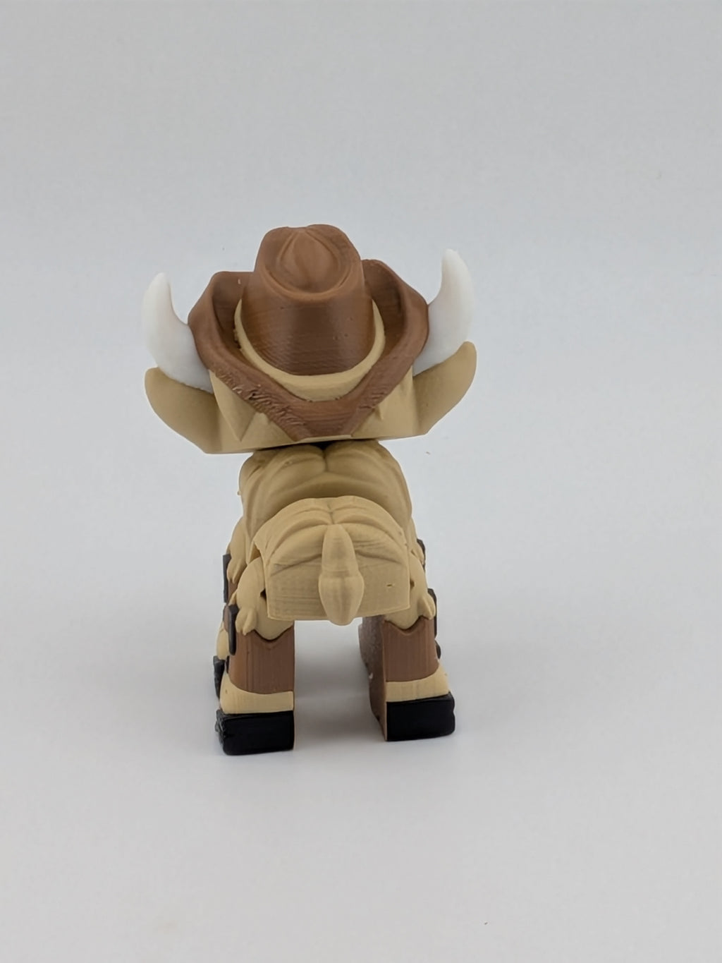 2.25" Articulated Highland Cow Toy Western Cowboy Cowgirl Pink Brown Flexi