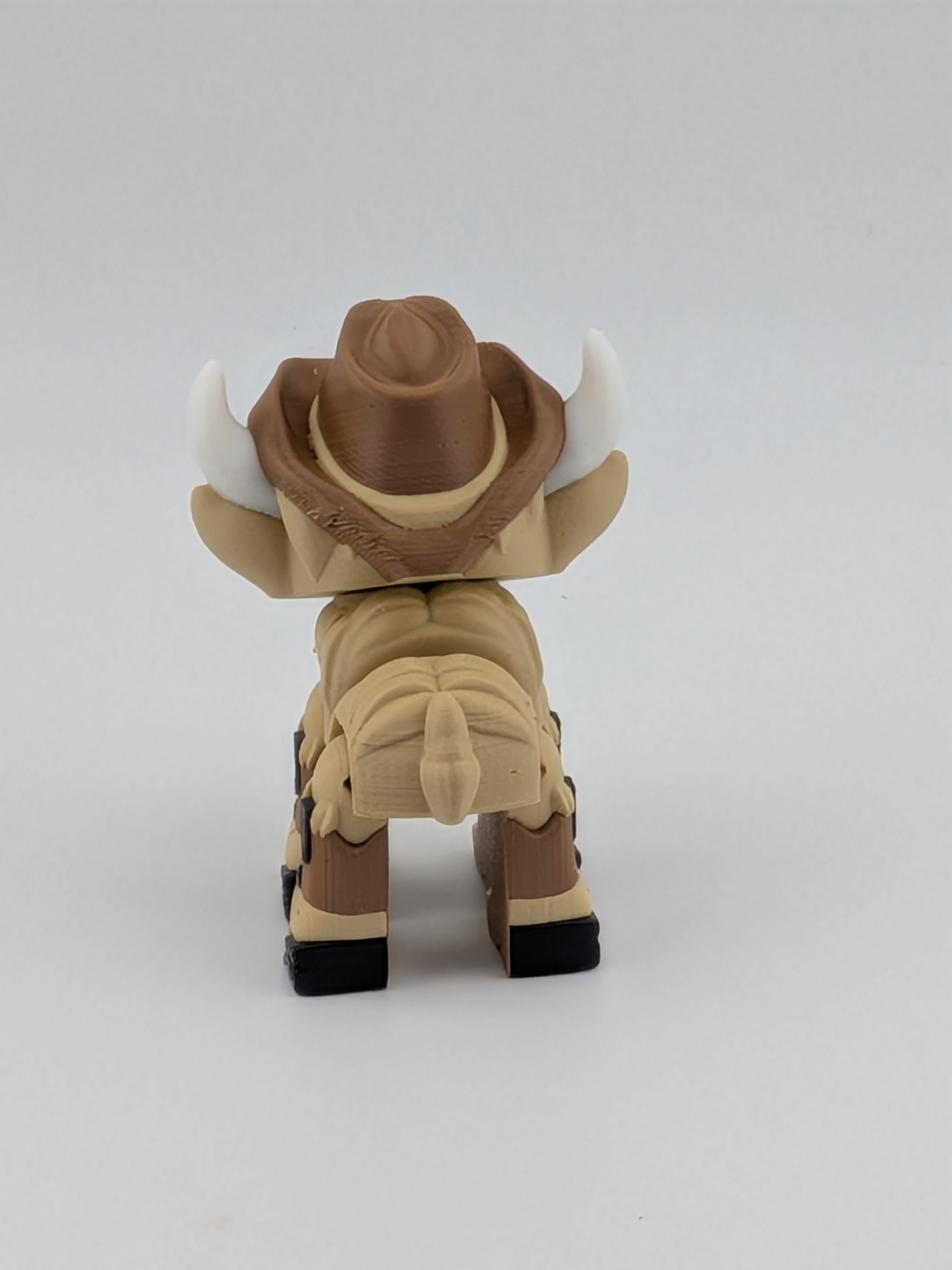 2.25" Articulated Highland Cow Toy Western Cowboy Cowgirl Pink Brown Flexi