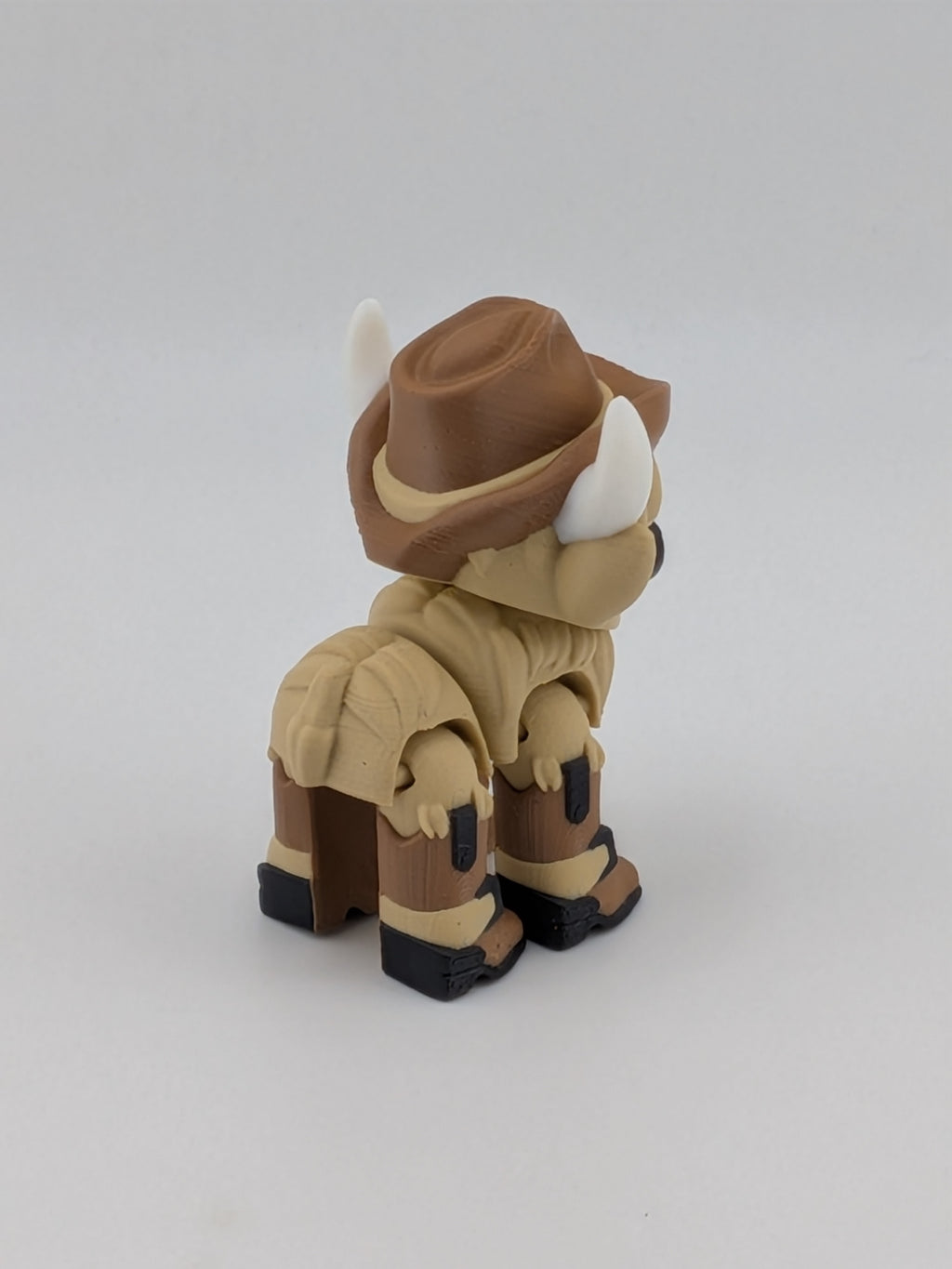 2.25" Articulated Highland Cow Toy Western Cowboy Cowgirl Pink Brown Flexi