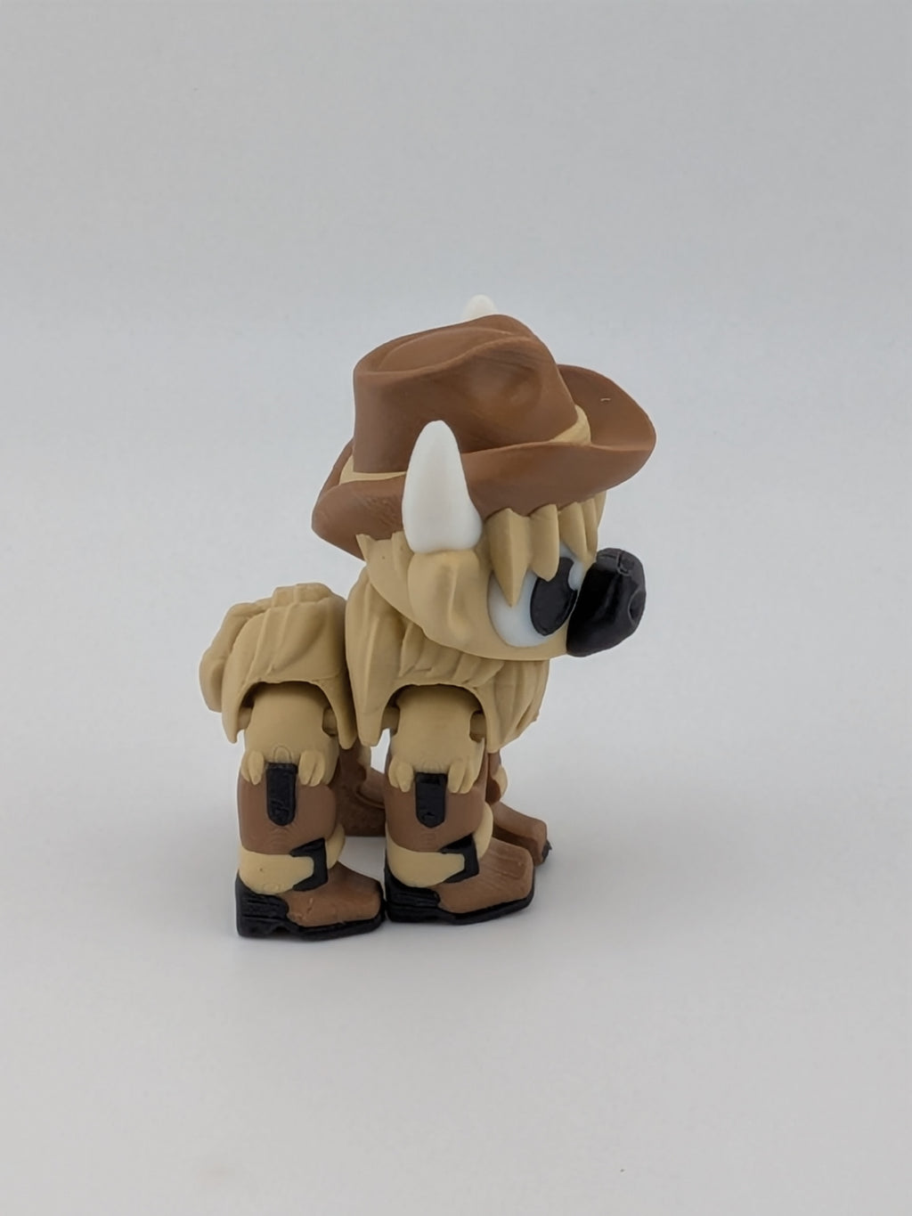 2.25" Articulated Highland Cow Toy Western Cowboy Cowgirl Pink Brown Flexi