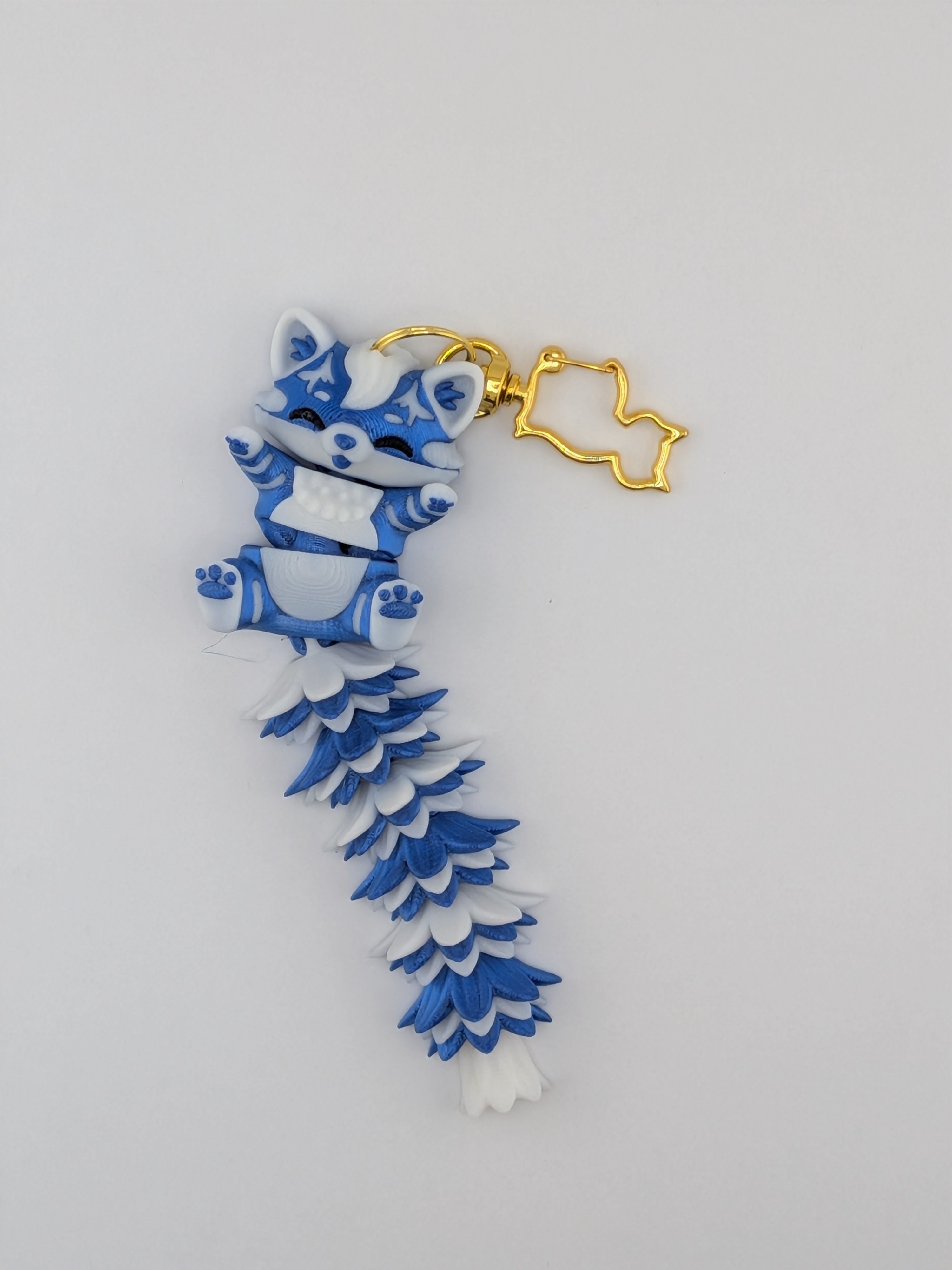 5.1 Inch Fluffy Tail Cat Keychain Articulated Mega Wiggle Fidget Buddy