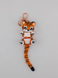 Articulated Tiger Keychain Buddy Flexi Wild Cat Toy Rose Gold Clasp