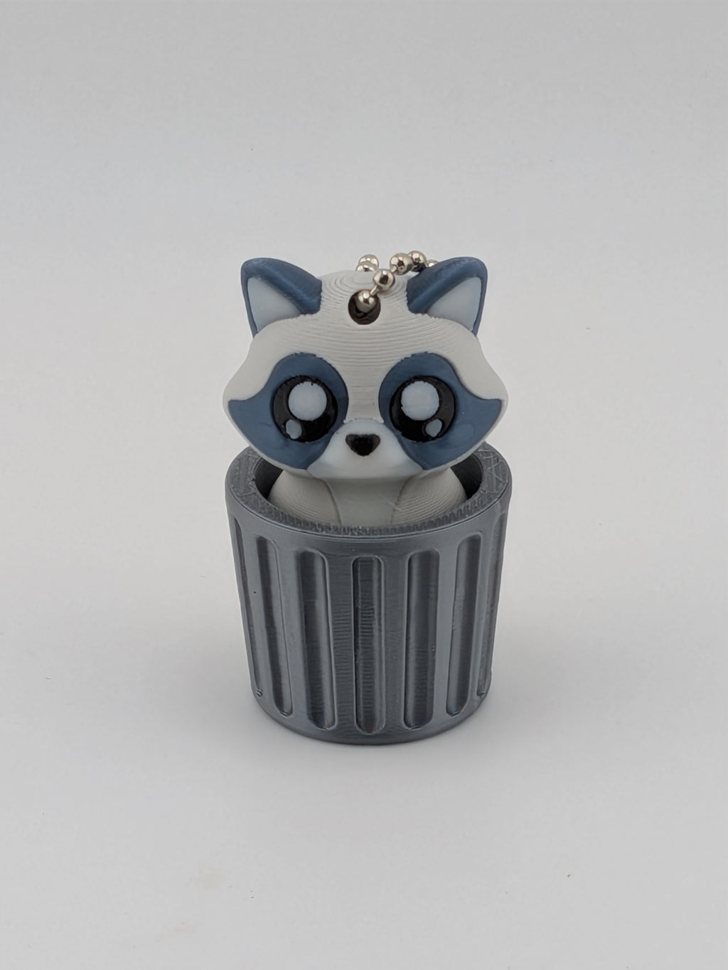 Garbage Can Fidget Keychain Cute Raccoon Dumpster Fire Clicker Toy